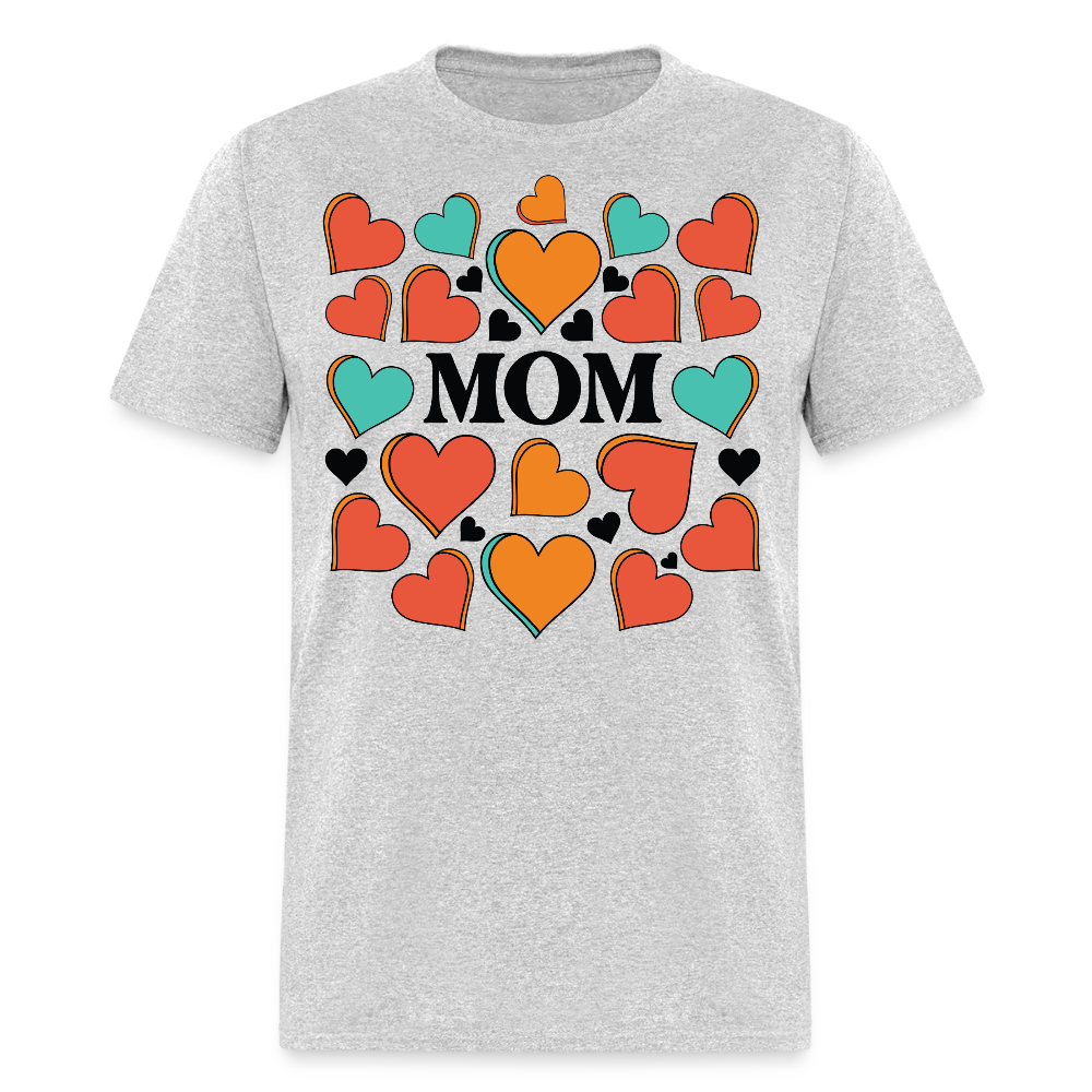 Gift Shirt For Mom With Love Heart Print T-shirt - heather gray