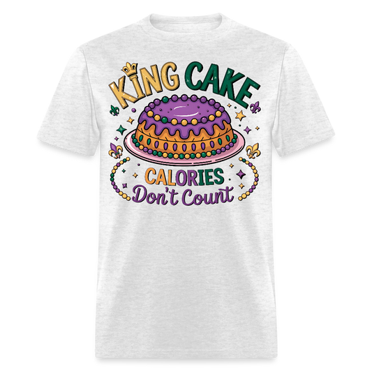 Funny King Cake Calories Don’t Count Tee Funny Mardi Gras T-shirt - light heather gray
