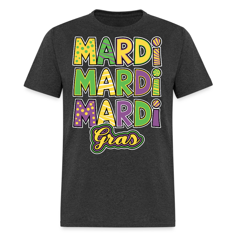 Mardi Gras Tee For Parade Colorful New Orleans Festival T-shirt - heather black