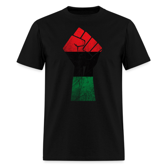 African Pride Raised Fist T-Shirt - black