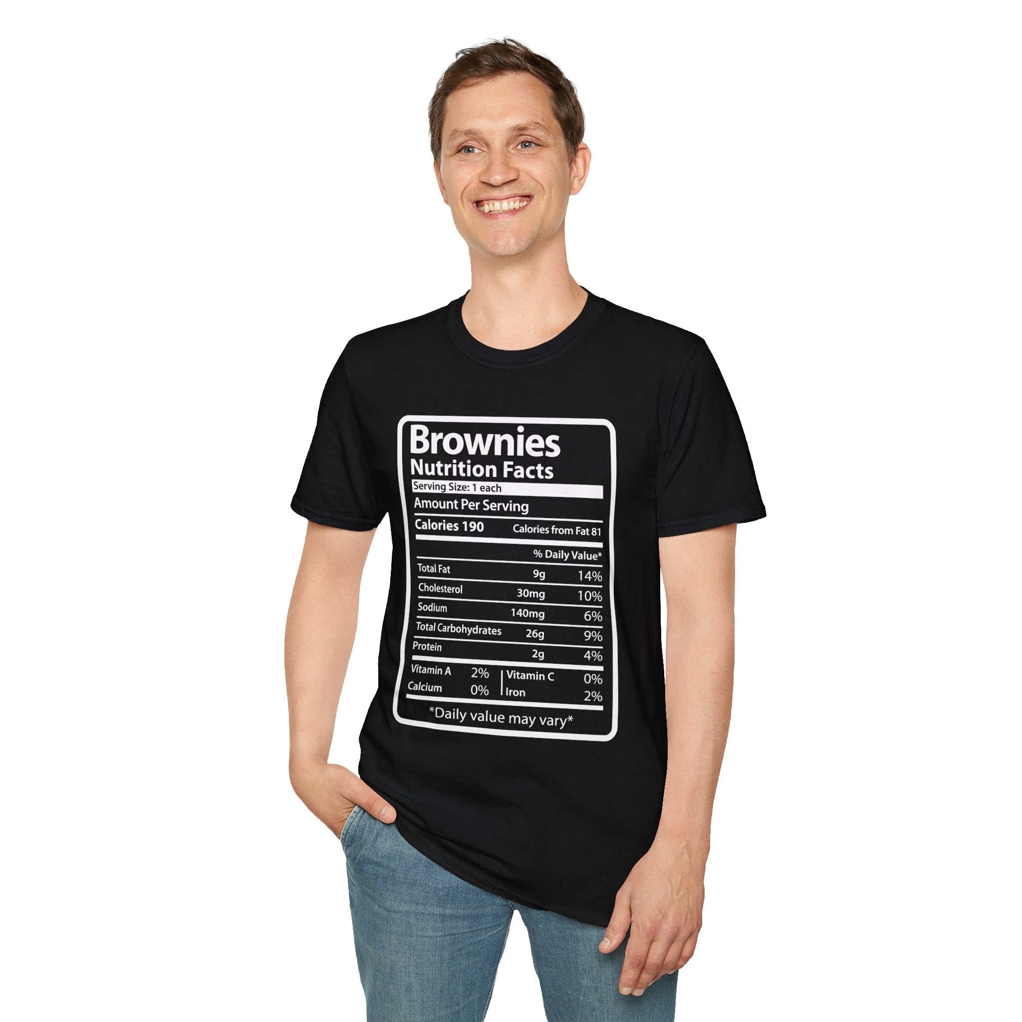 Funny Brownies Nutrition Facts Thanksgiving Christmas Men's Tee