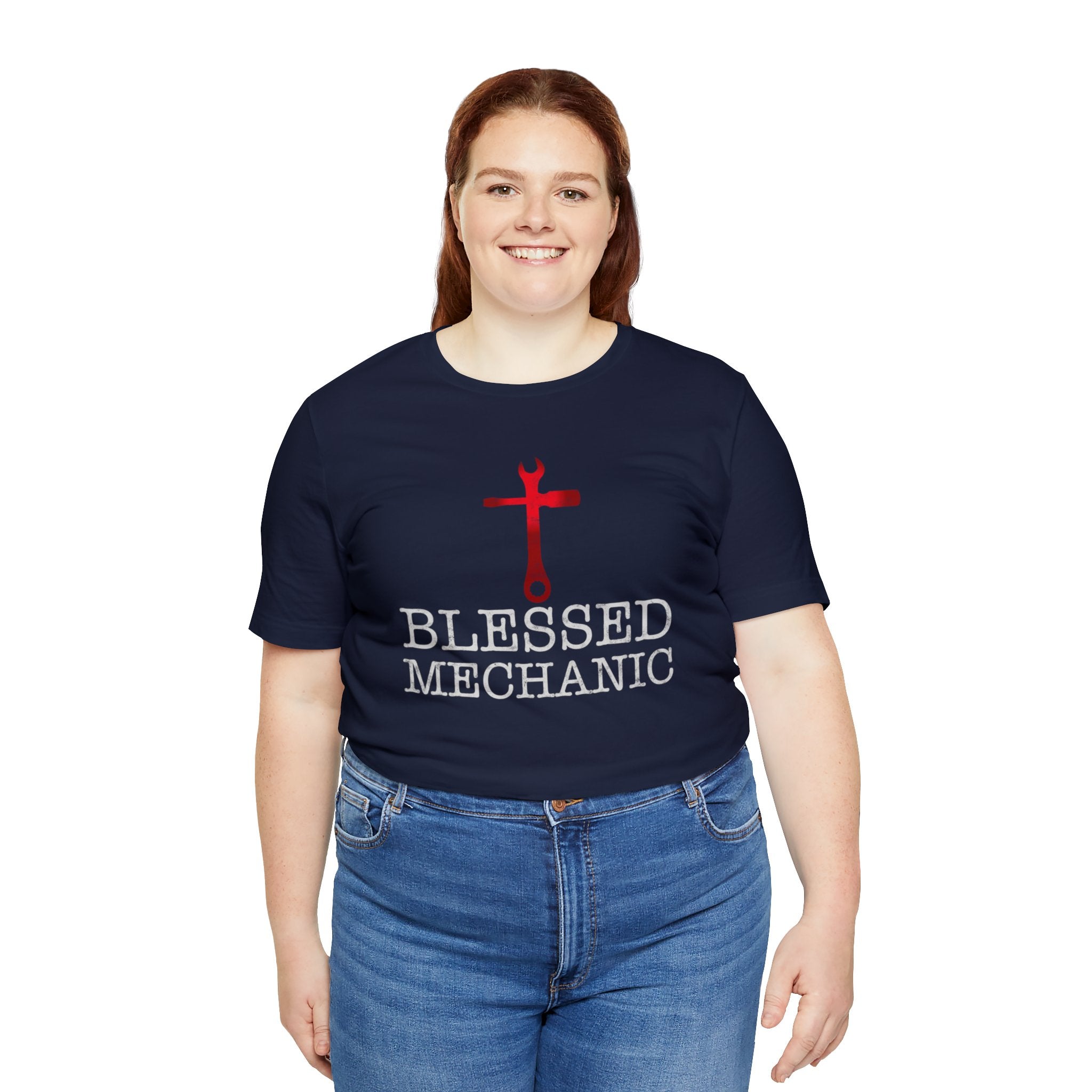 Blessed Mechanic Gift For Christian Mechanic Unisex Jersey Short Sleeve Tee