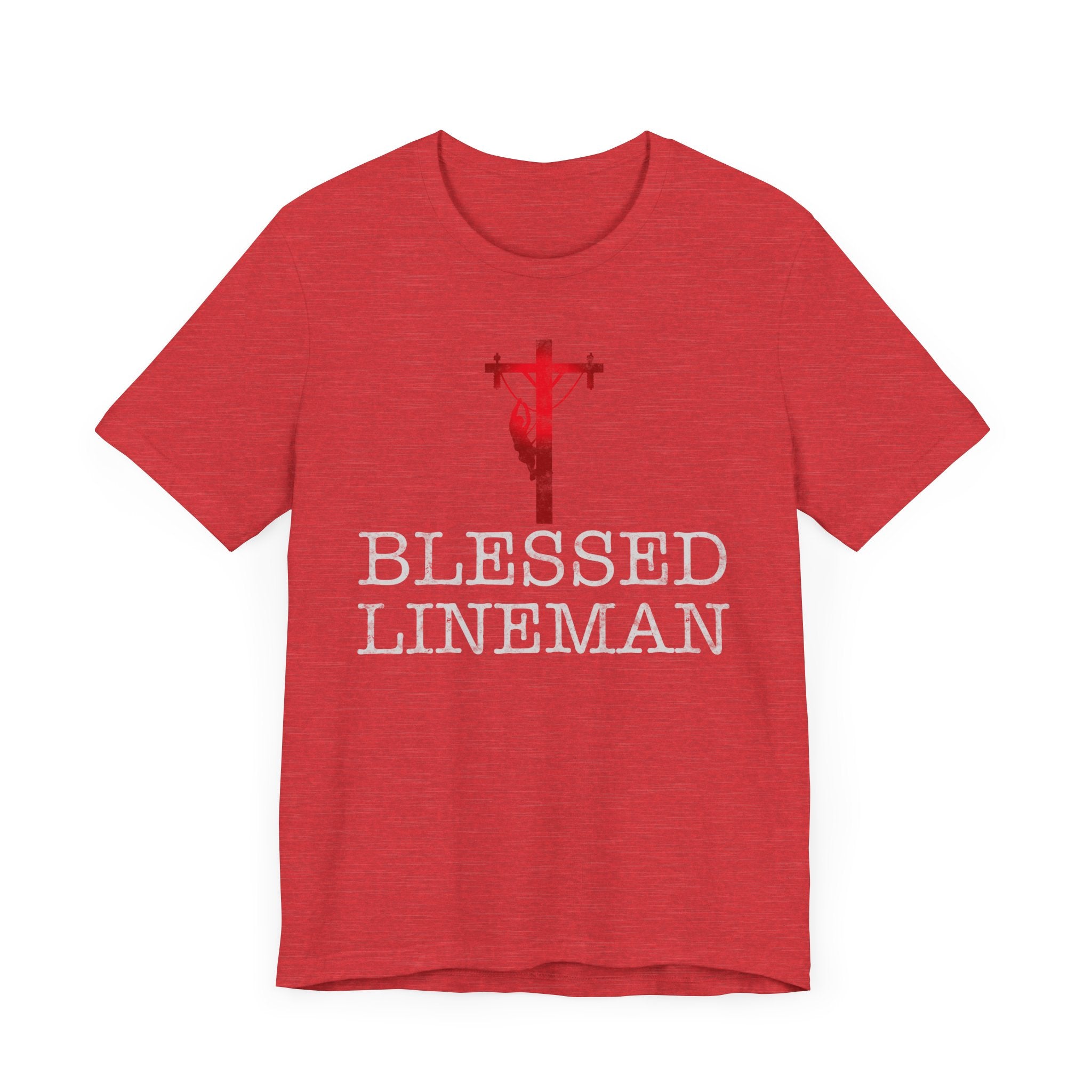 Blessed Lineman gift for Christian Lineman Unisex Jersey Short Sleeve Tee