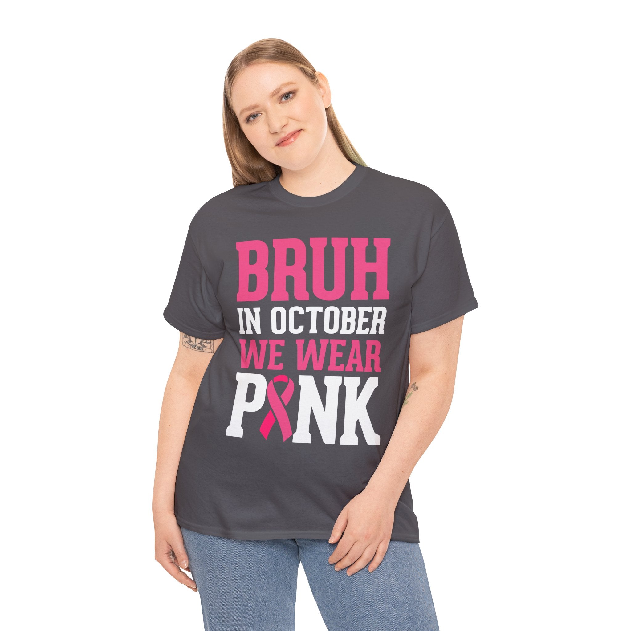 In October We Wear Pink Funny Breast Cancer Support Shirts