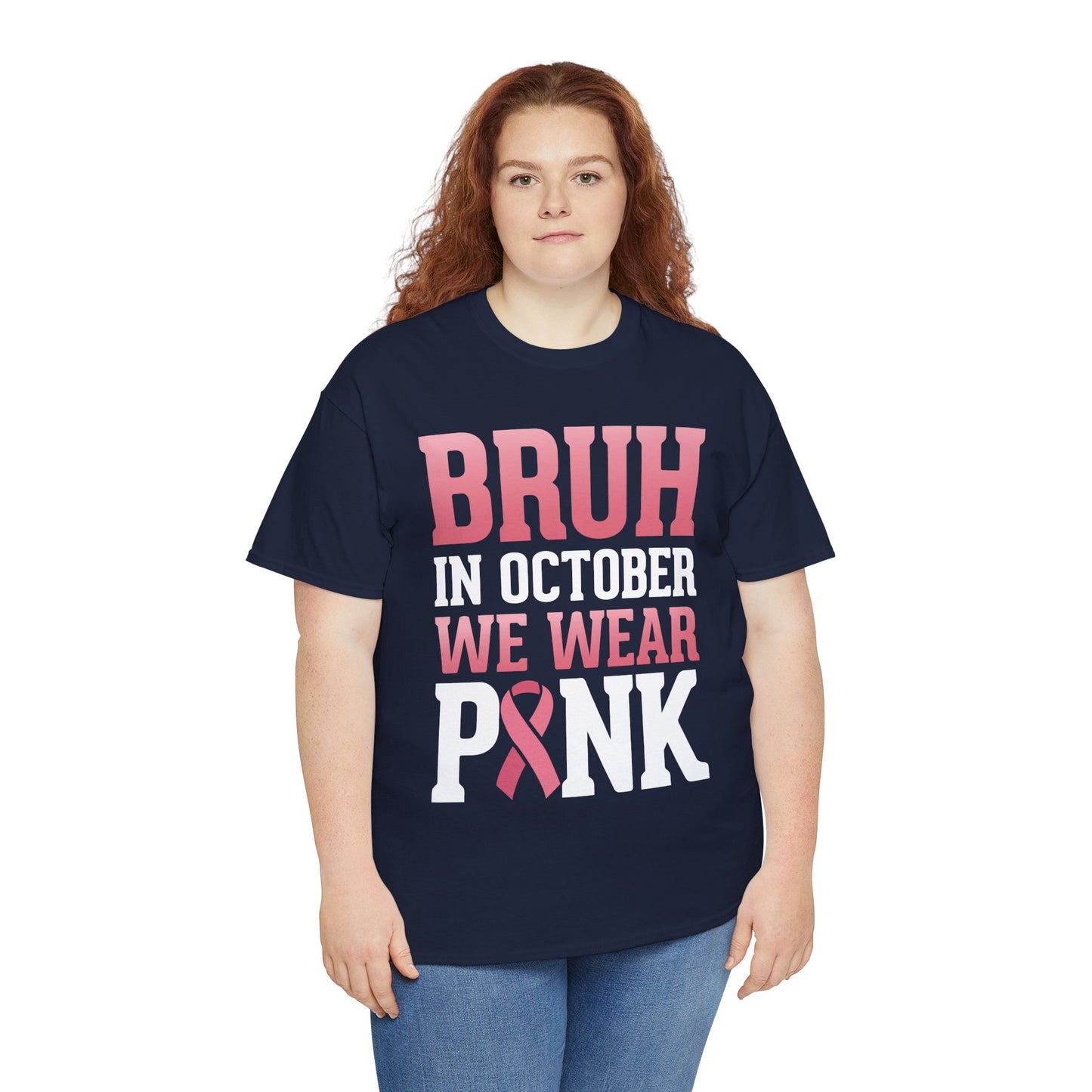 In October We Wear Pink Breast Cancer Awareness Womens Tee