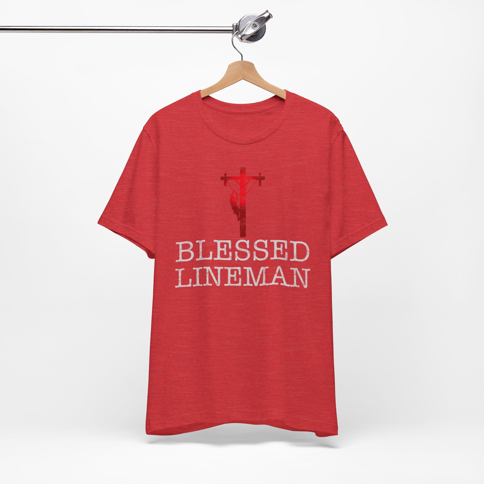 Blessed Lineman gift for Christian Lineman Unisex Jersey Short Sleeve Tee