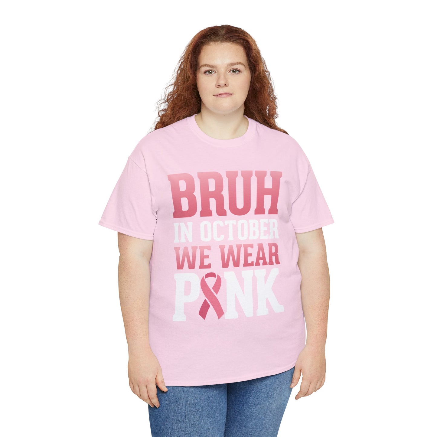 In October We Wear Pink Breast Cancer Awareness Womens Tee