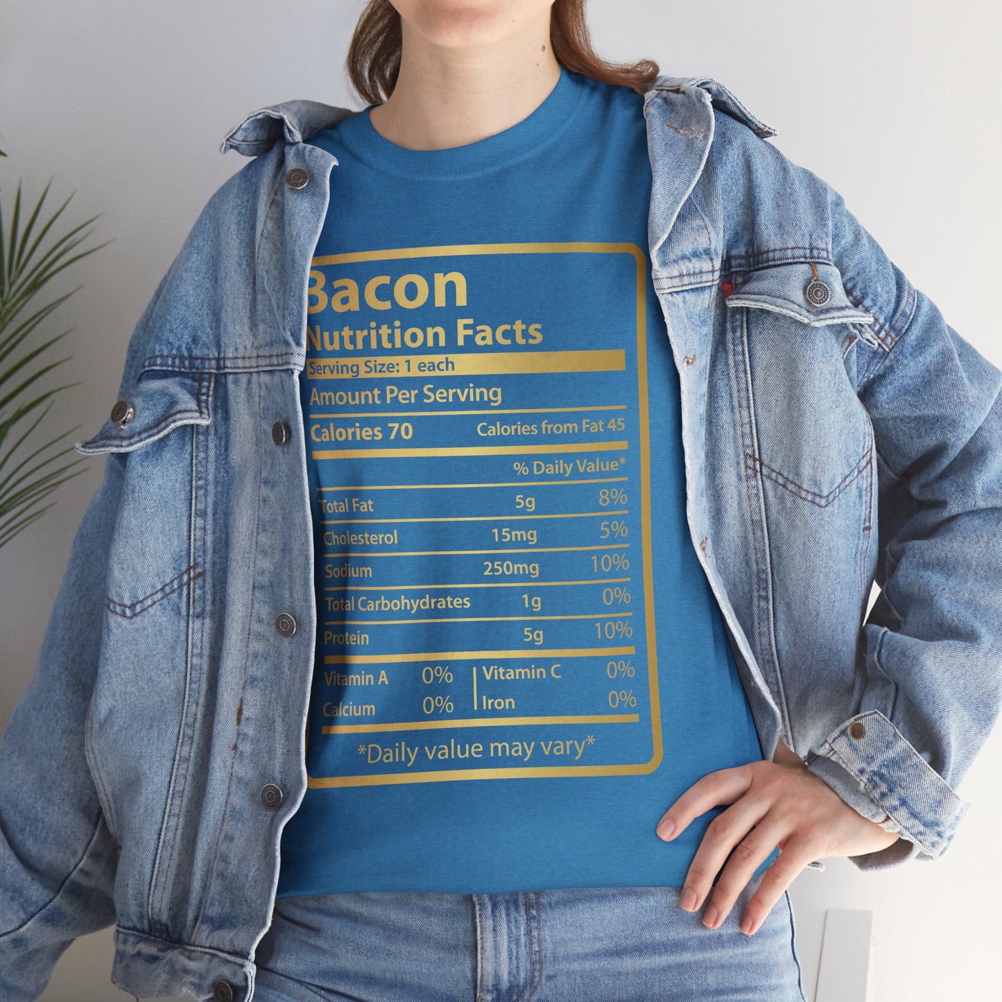 Funny Bacon Nutrition Facts Tee for Thanksgiving Christmas