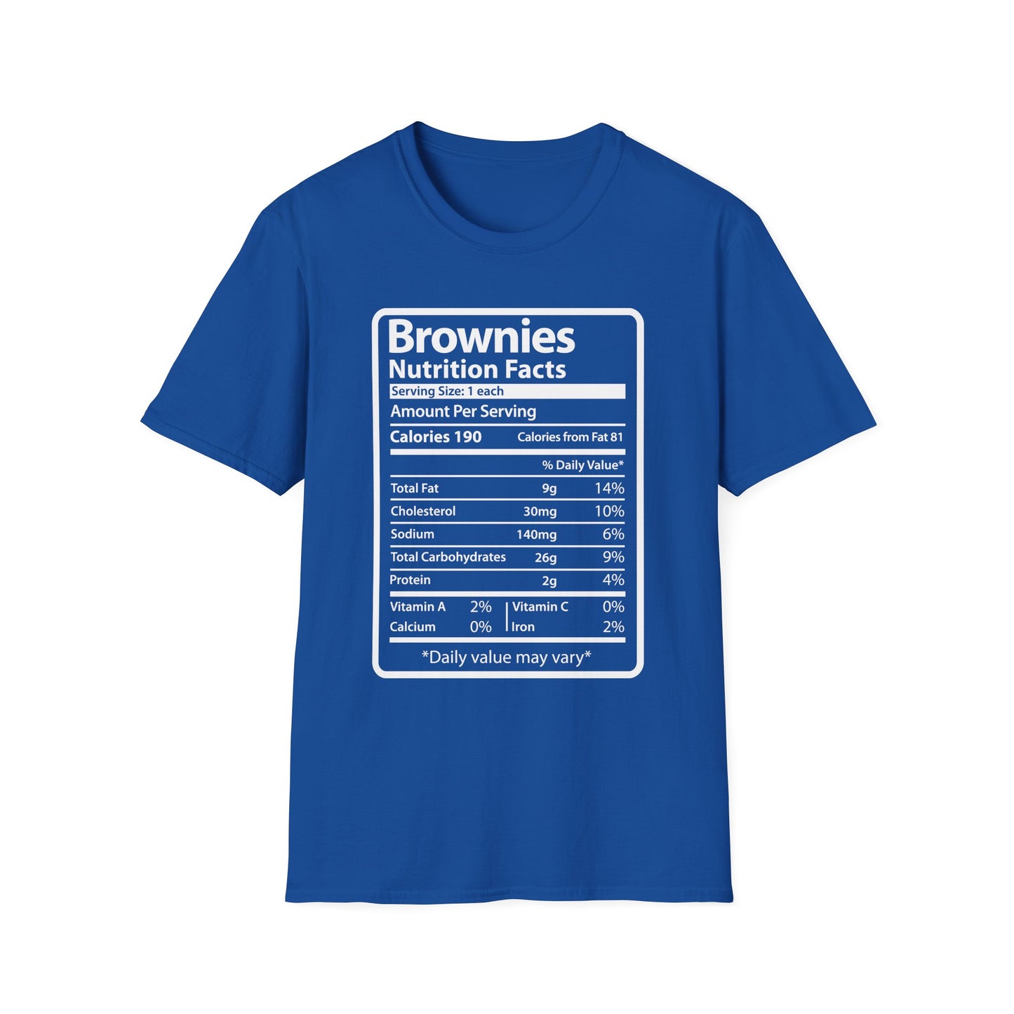 Funny Brownies Nutrition Facts Thanksgiving Christmas Men's Tee