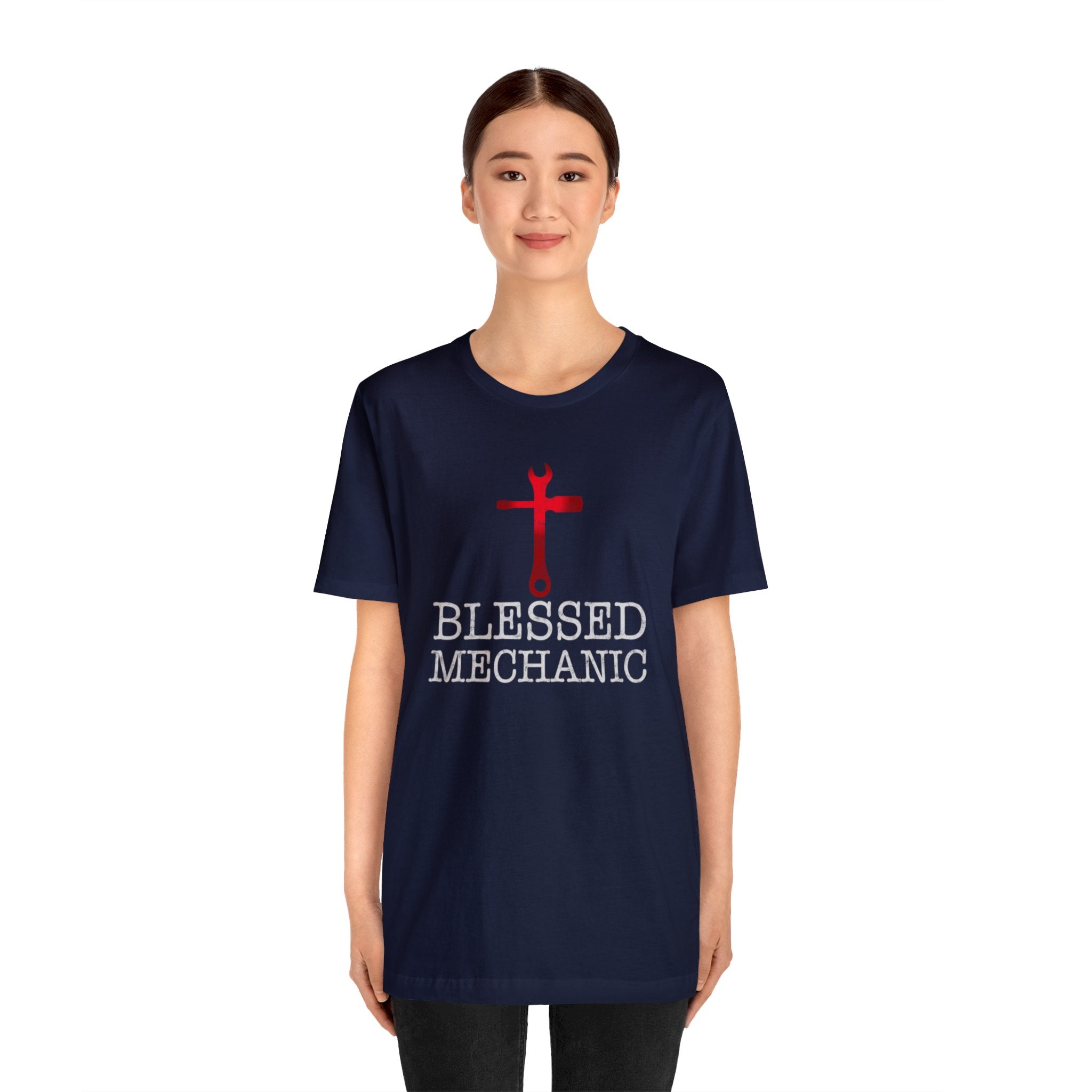 Blessed Mechanic Gift For Christian Mechanic Unisex Jersey Short Sleeve Tee