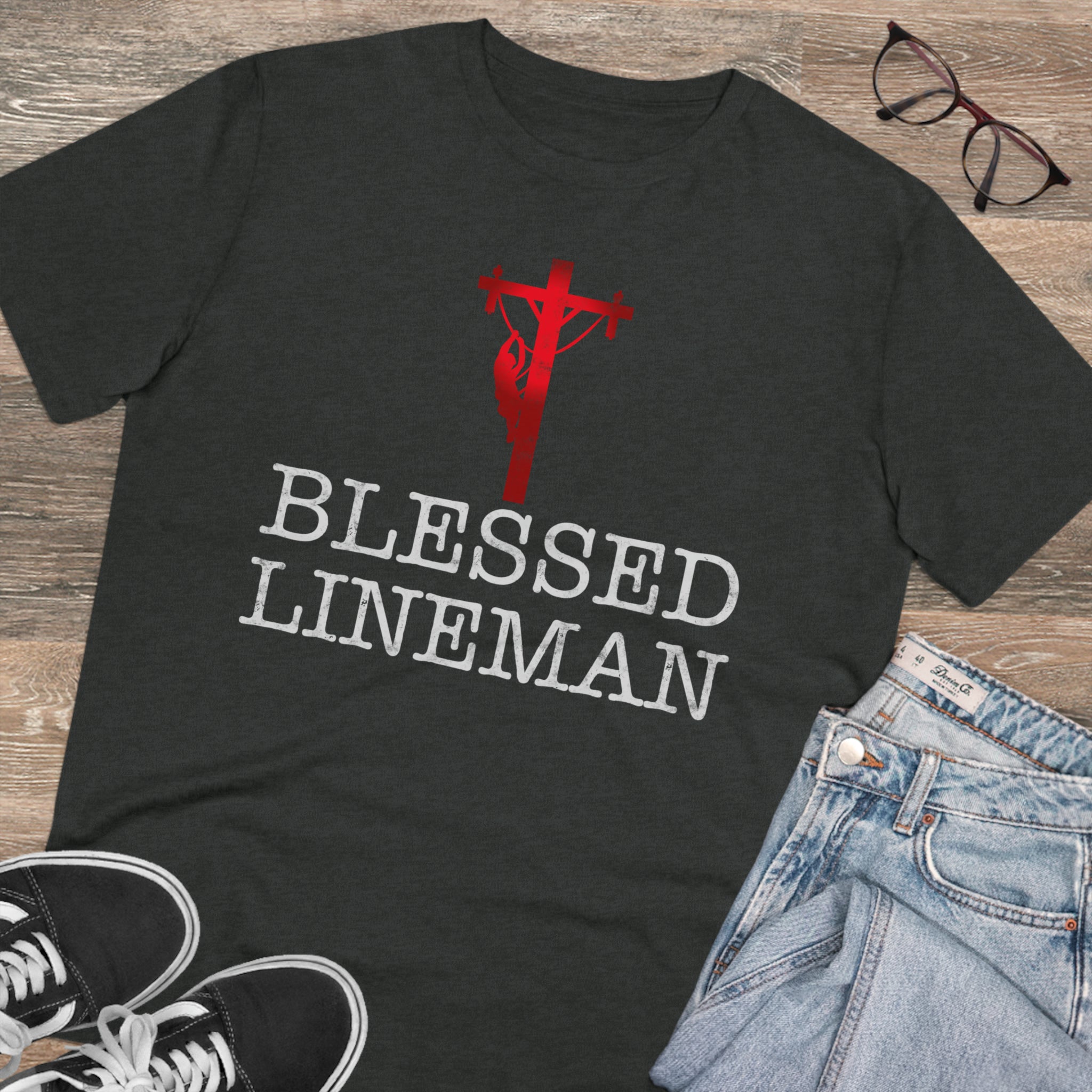 Blessed Lineman gift for Christian Lineman Organic Creator T-shirt - Unisex