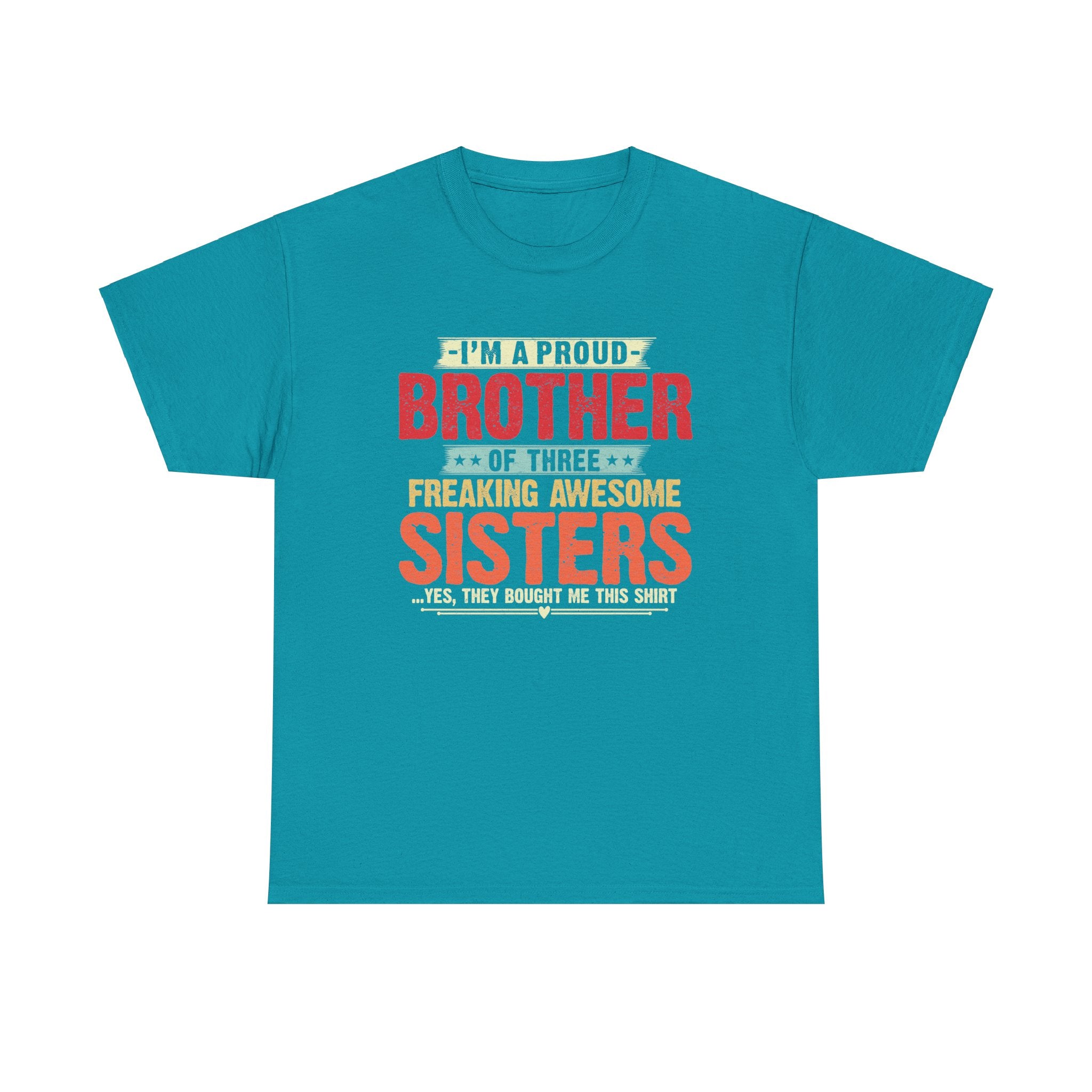 Retro I'm A Proud Brother of Three Freaking Awesome Sisters Gifts T-Shirt