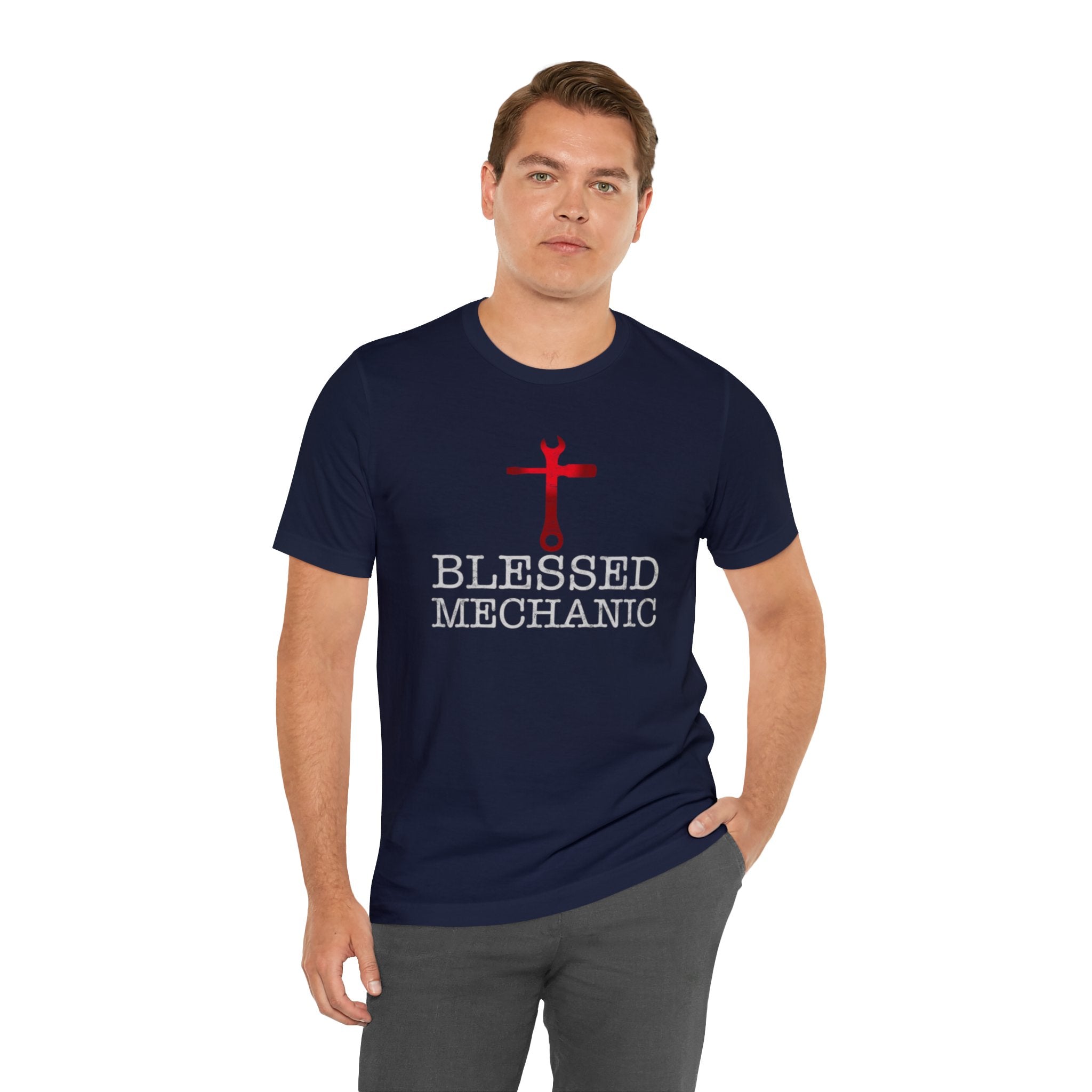 Blessed Mechanic Gift For Christian Mechanic Unisex Jersey Short Sleeve Tee