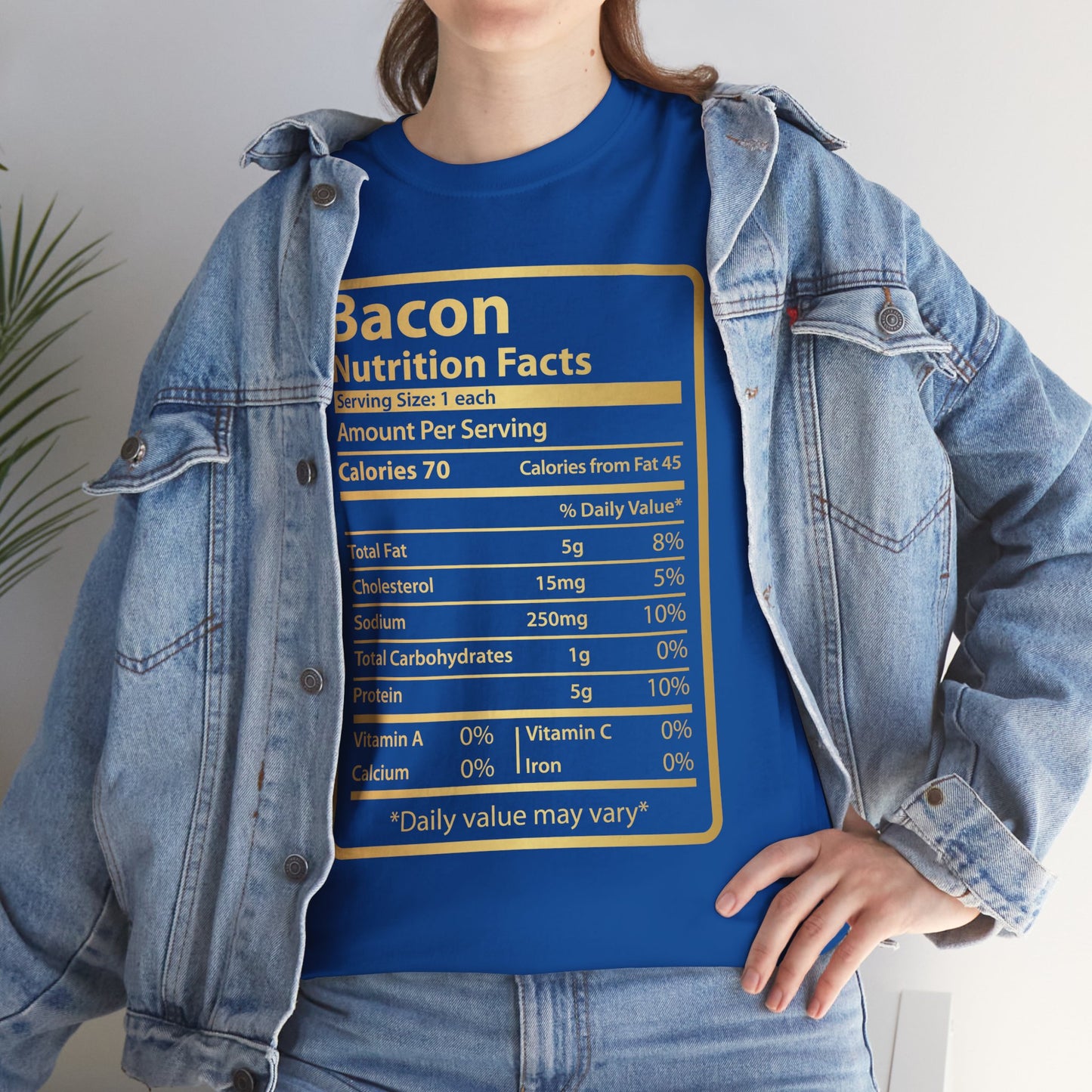 Funny Bacon Nutrition Facts Tee for Thanksgiving Christmas