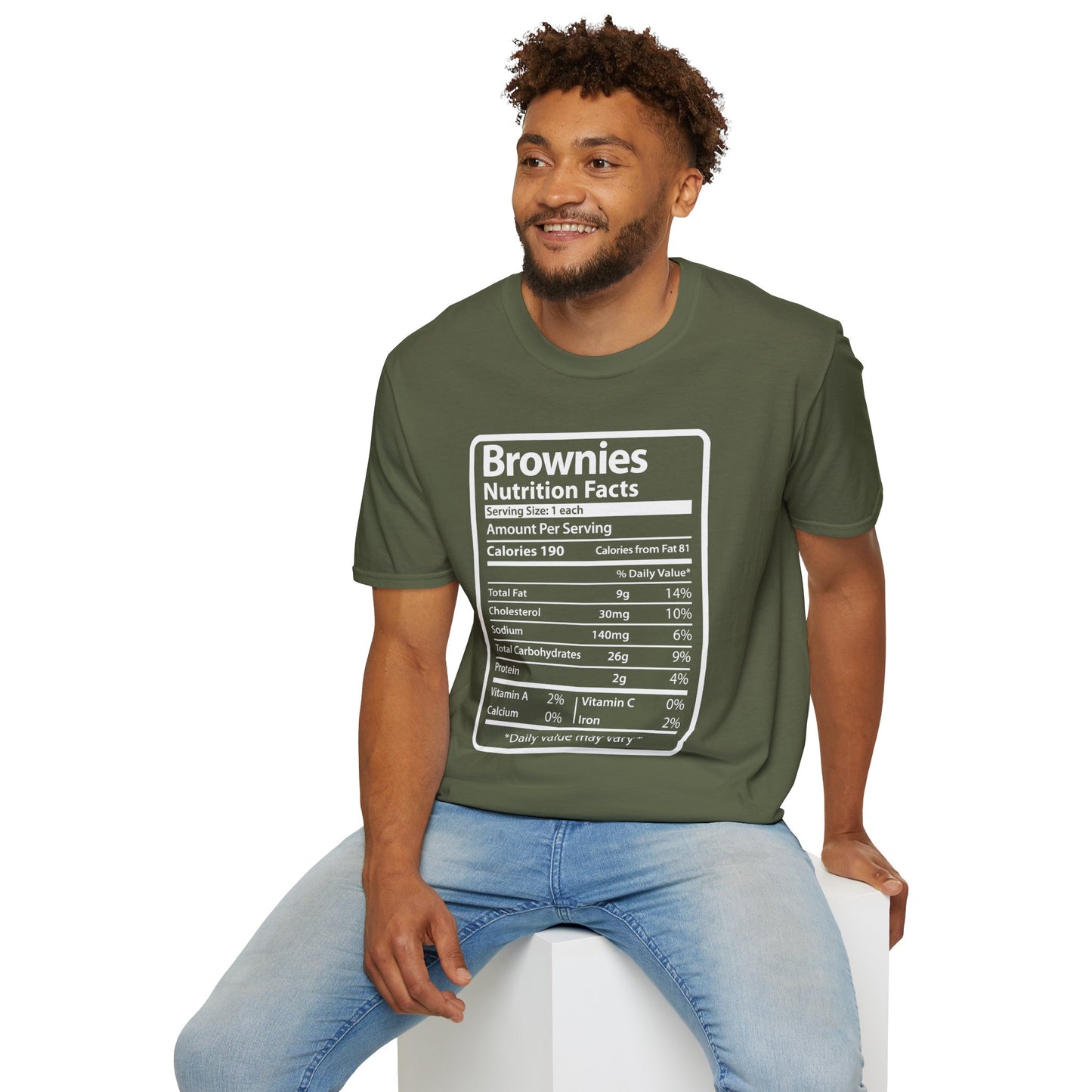 Funny Brownies Nutrition Facts Thanksgiving Christmas Men's Tee