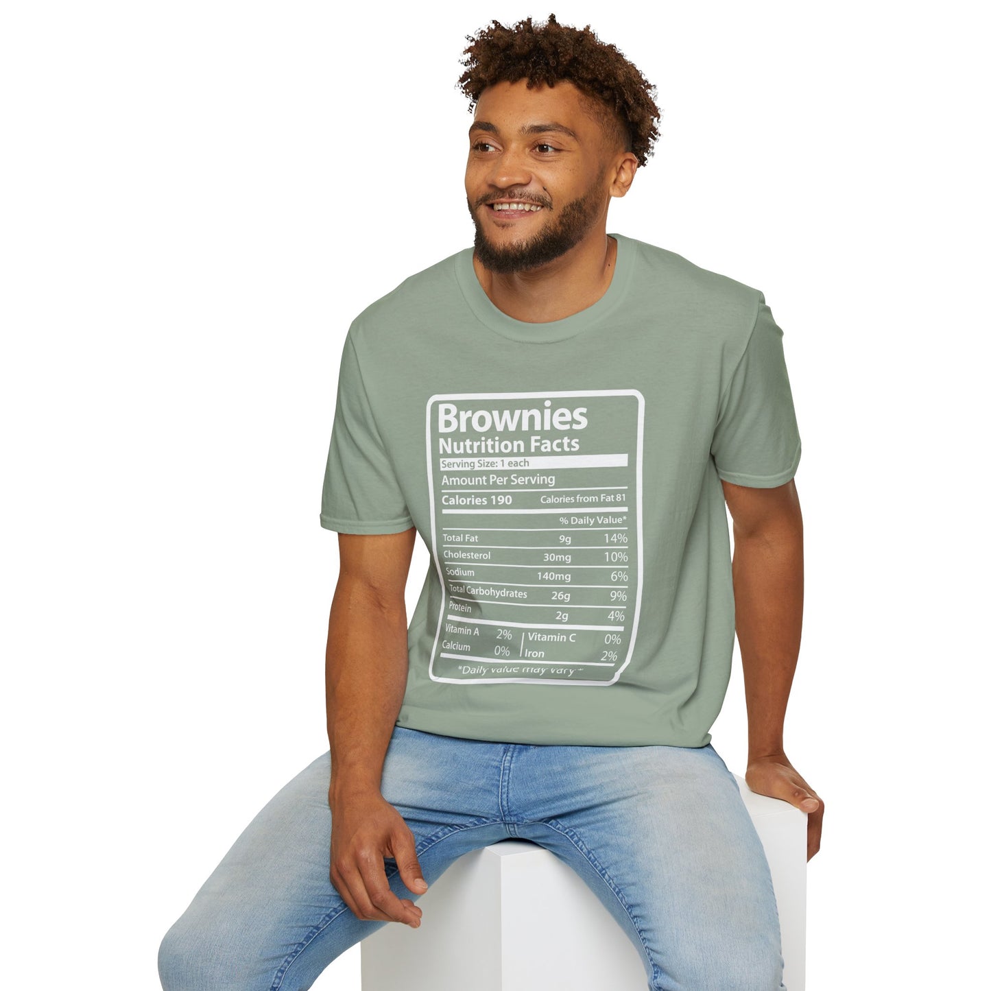 Funny Brownies Nutrition Facts Thanksgiving Christmas Men's Tee