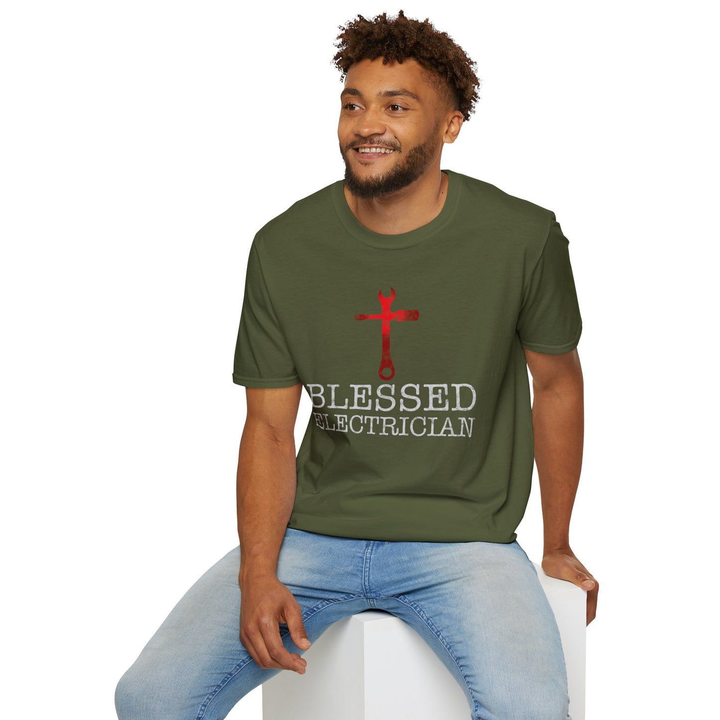 Blessed Electrician gift for Christian Electrician Unisex Softstyle T-Shirt
