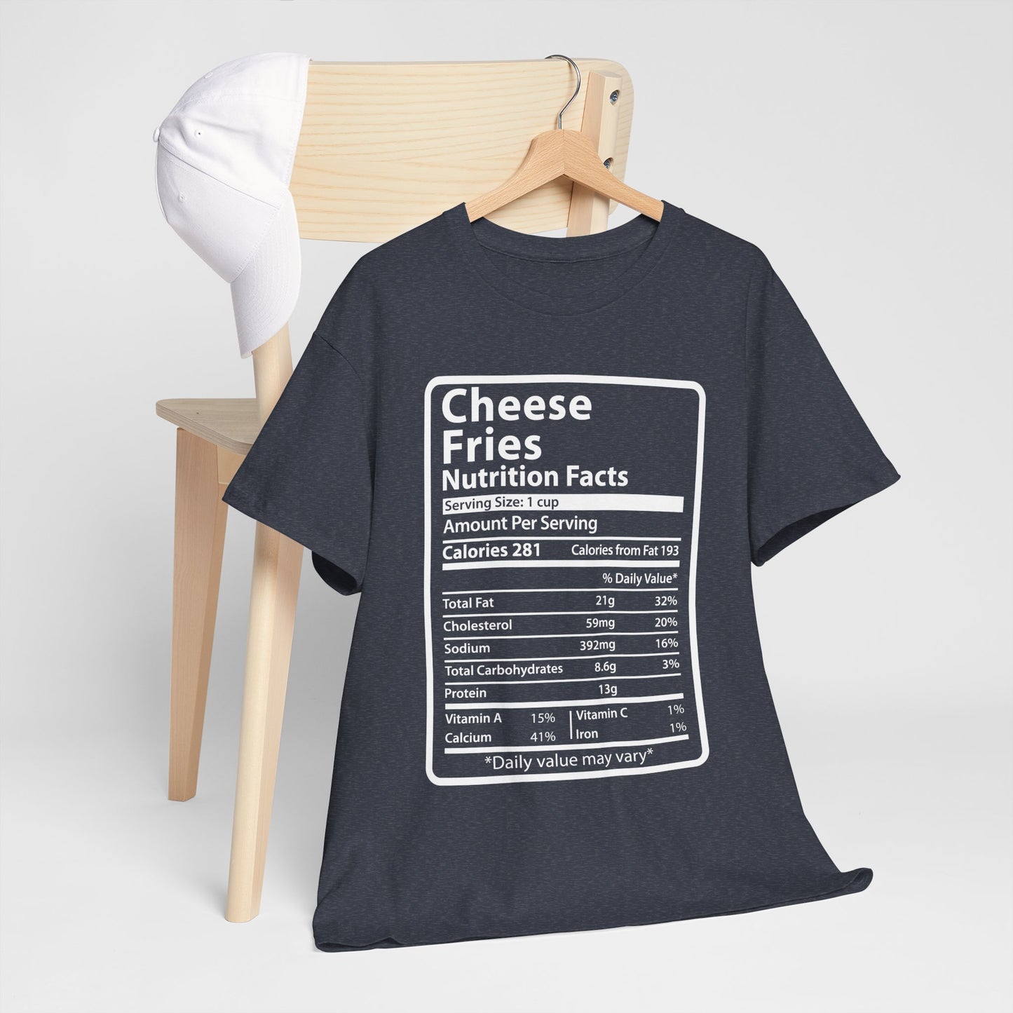 Graphic Tee Cheese Fries Funny Nutrition Facts
