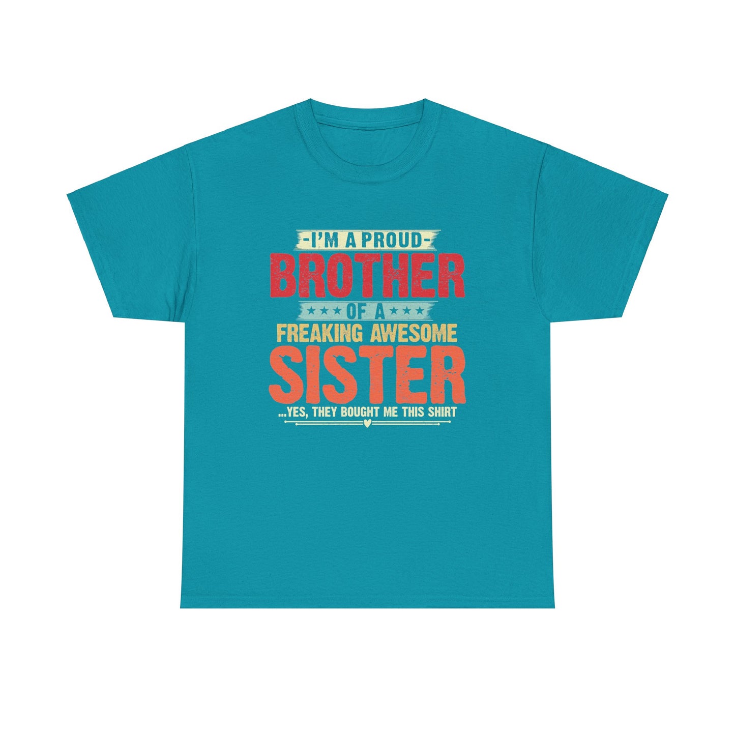 Retro I'm A Proud Brother of A Freaking Awesome Sister Gifts T-Shirt