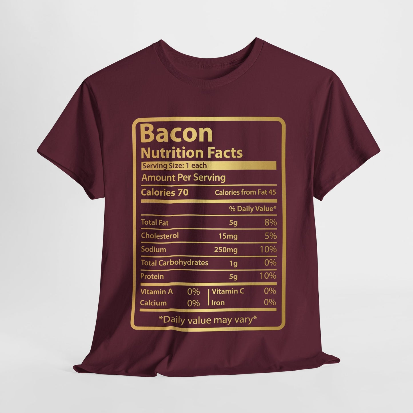 Funny Bacon Nutrition Facts Tee for Thanksgiving Christmas