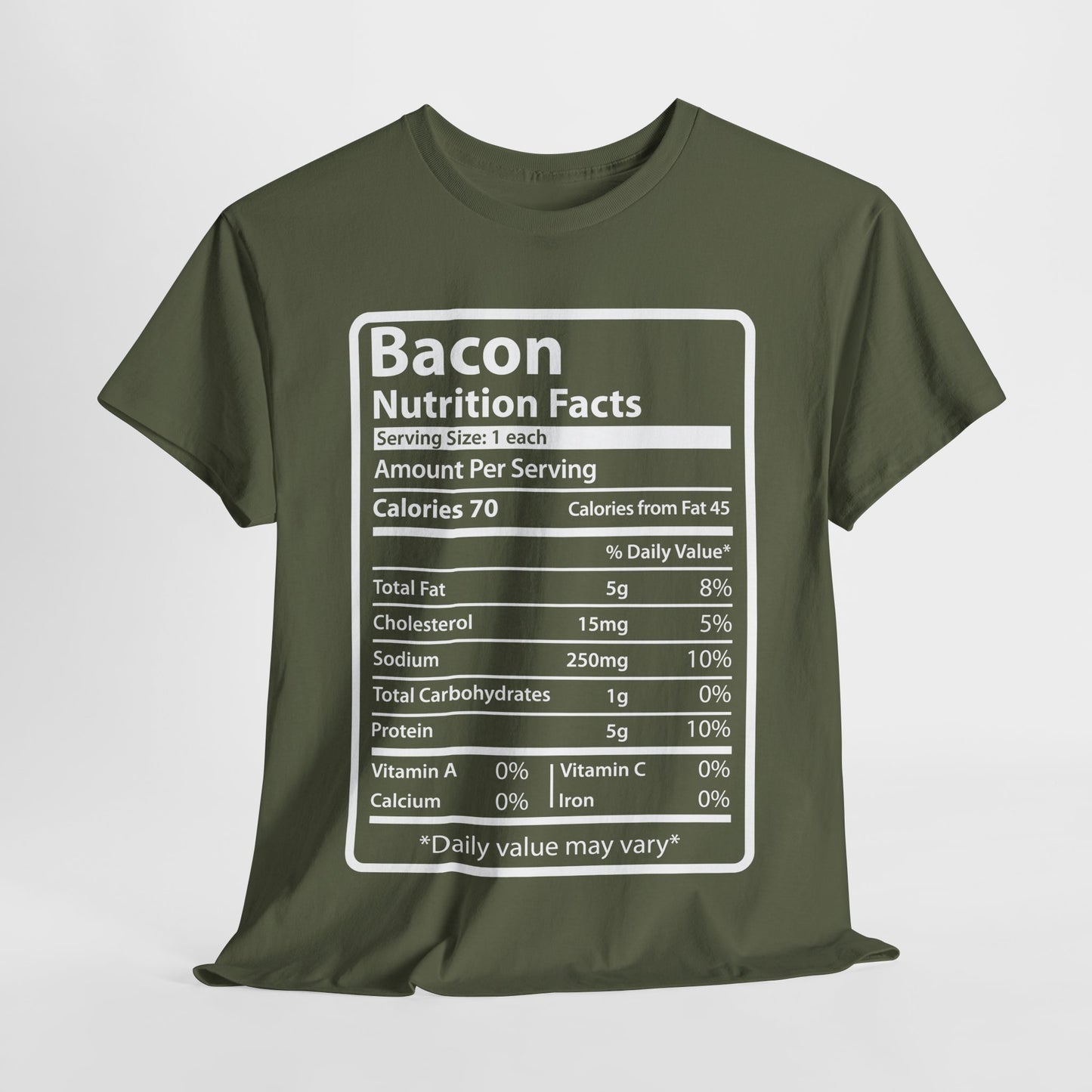 Funny Bacon Nutrition Facts Men's T-Shirt for Thanksgiving Christmas