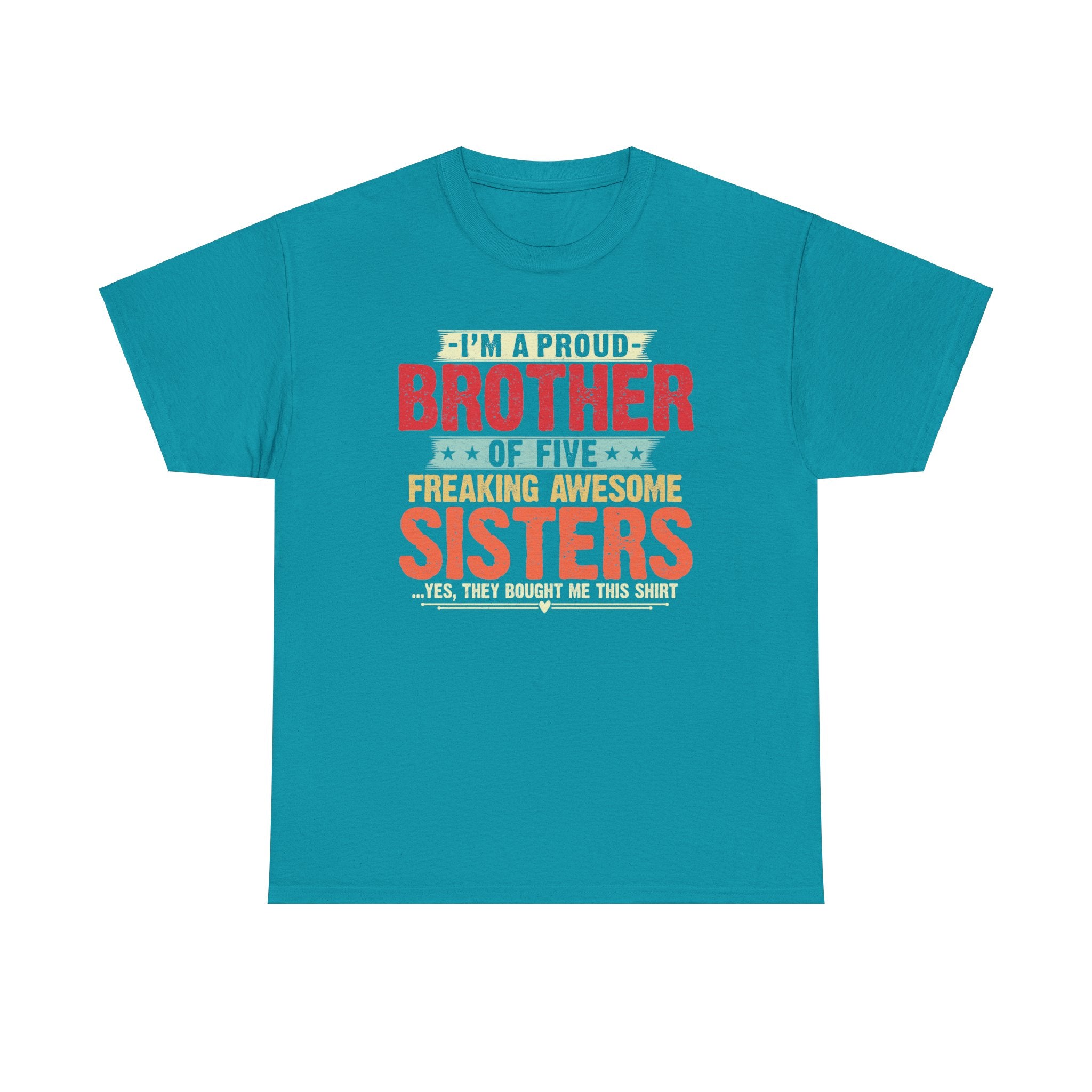 Retro I'm A Proud Brother of Five Freaking Awesome Sisters Gifts T-Shirt