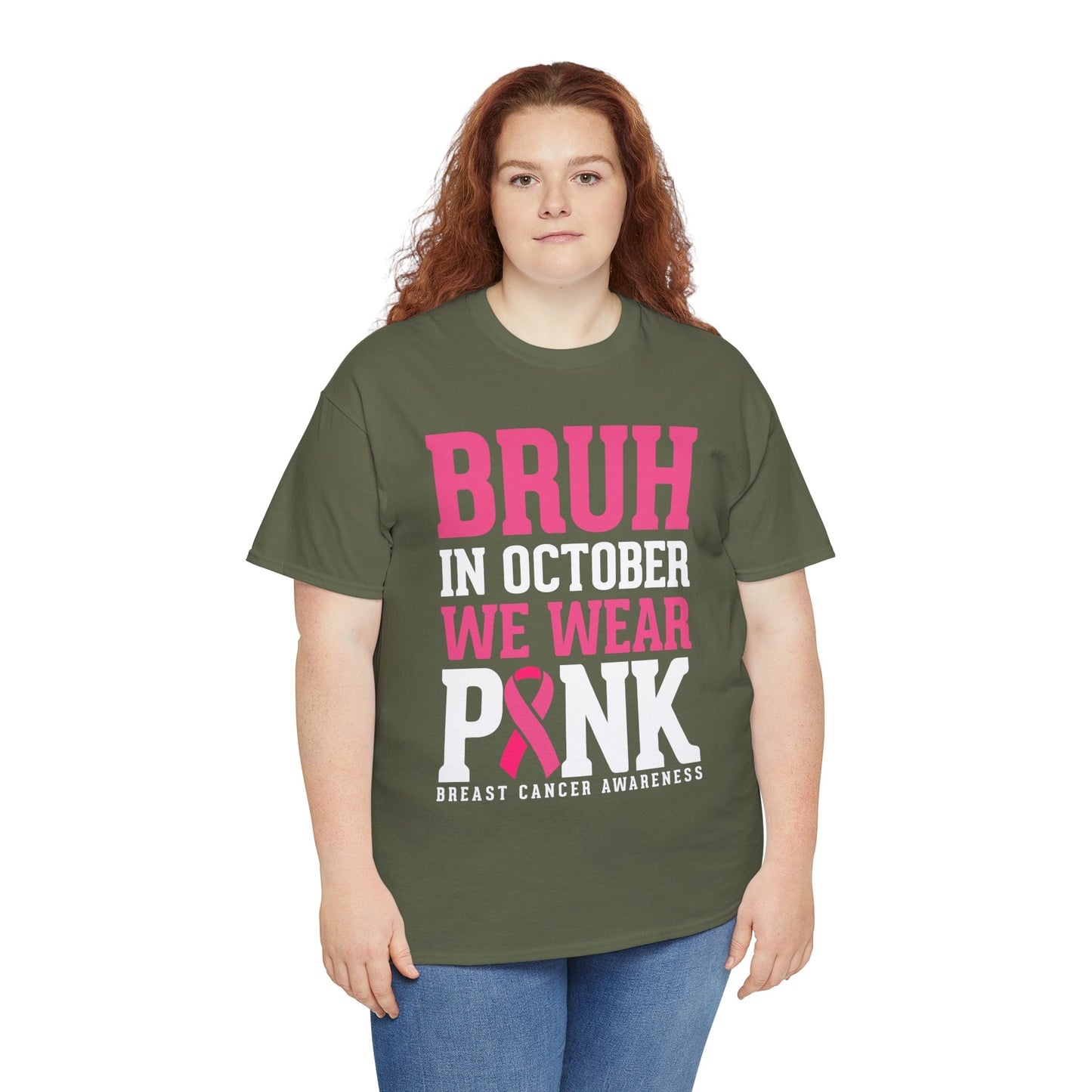 In October We Wear Pink Funny Breast Cancer Womens Tee