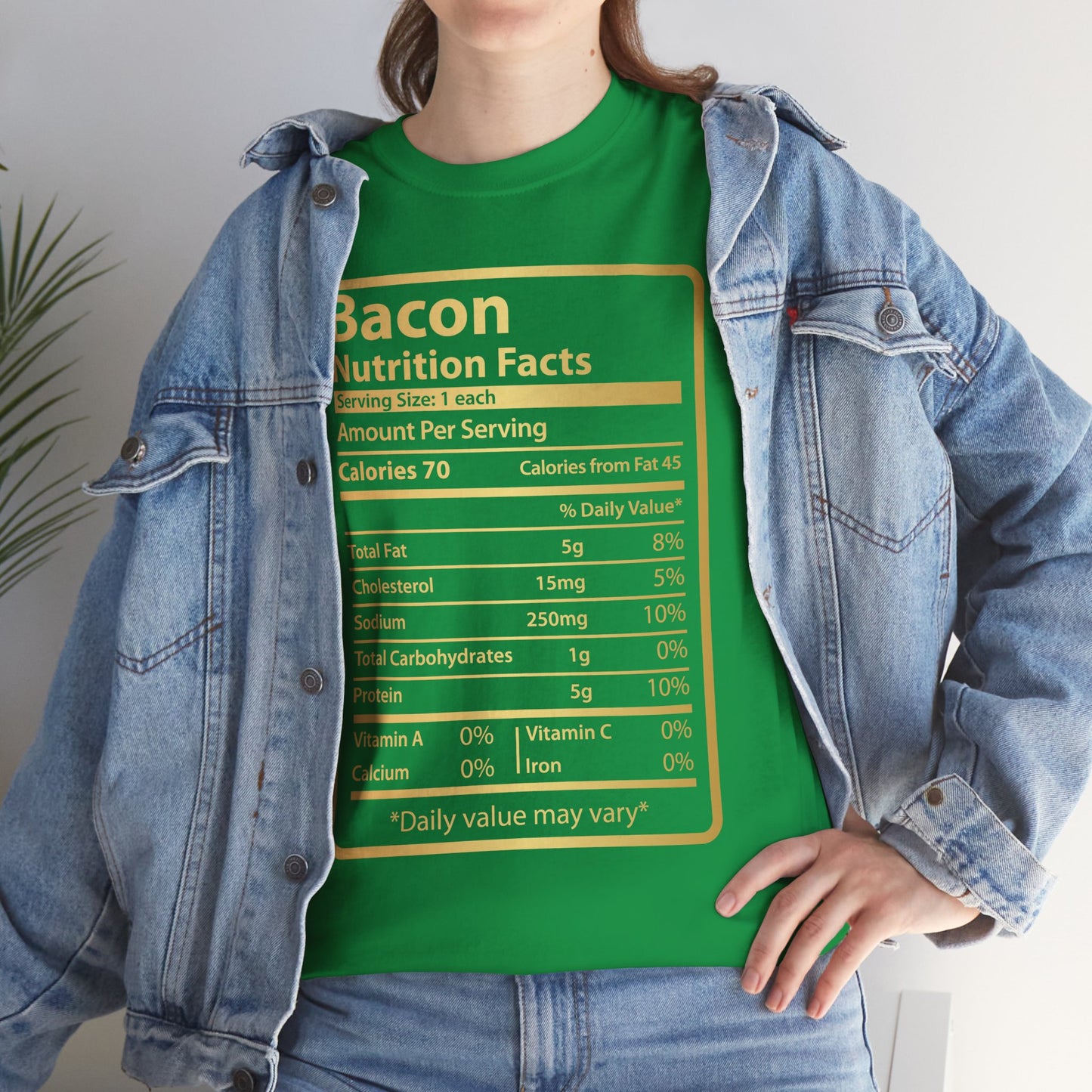 Funny Bacon Nutrition Facts Tee for Thanksgiving Christmas