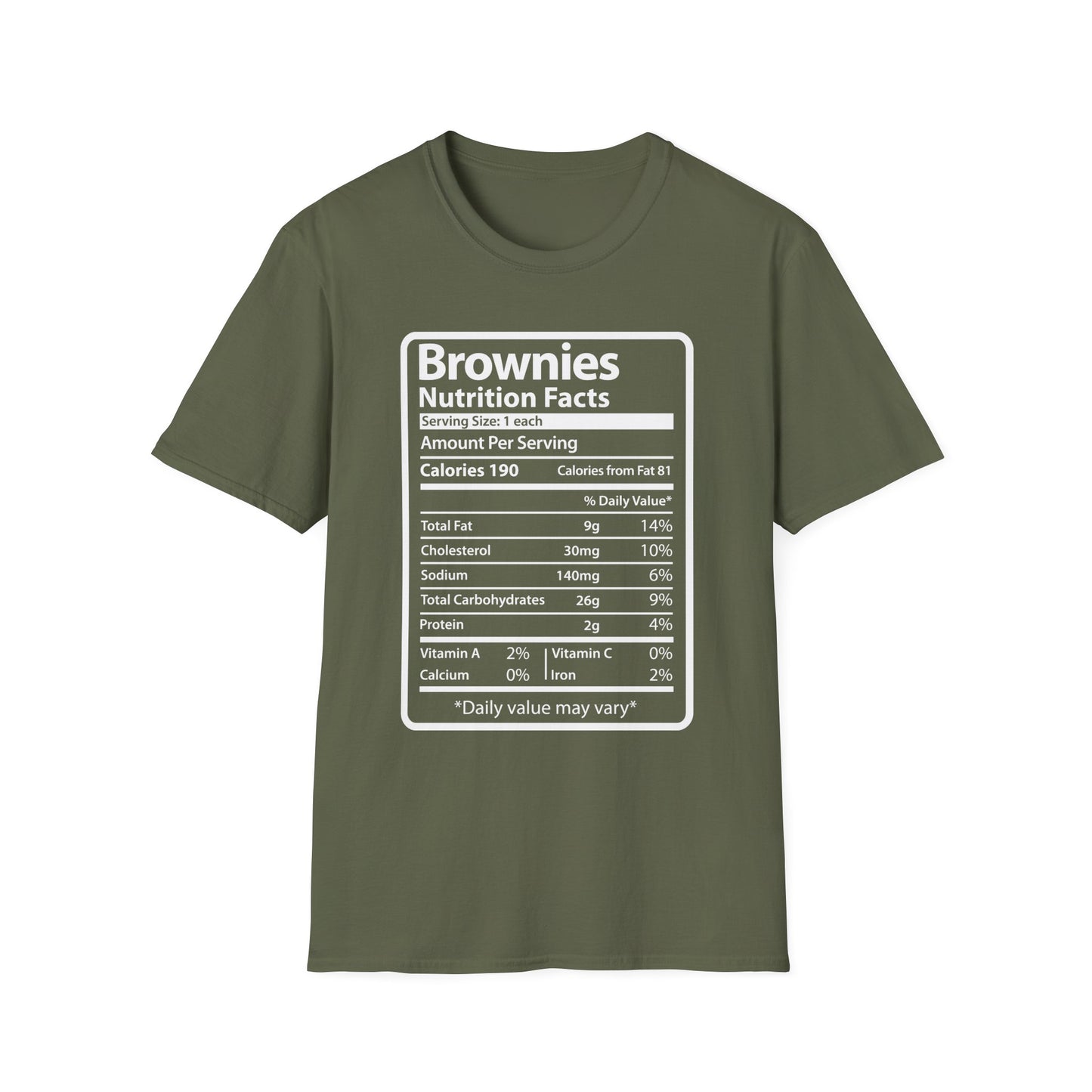 Funny Brownies Nutrition Facts Thanksgiving Christmas Men's Tee