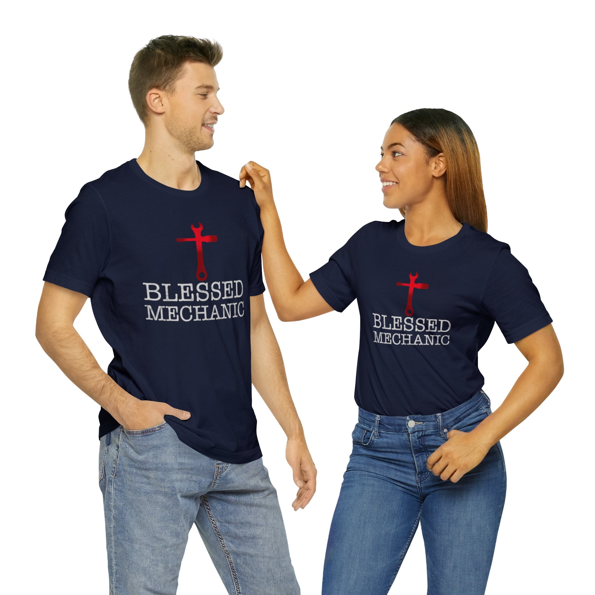 Blessed Mechanic Gift For Christian Mechanic Unisex Jersey Short Sleeve Tee