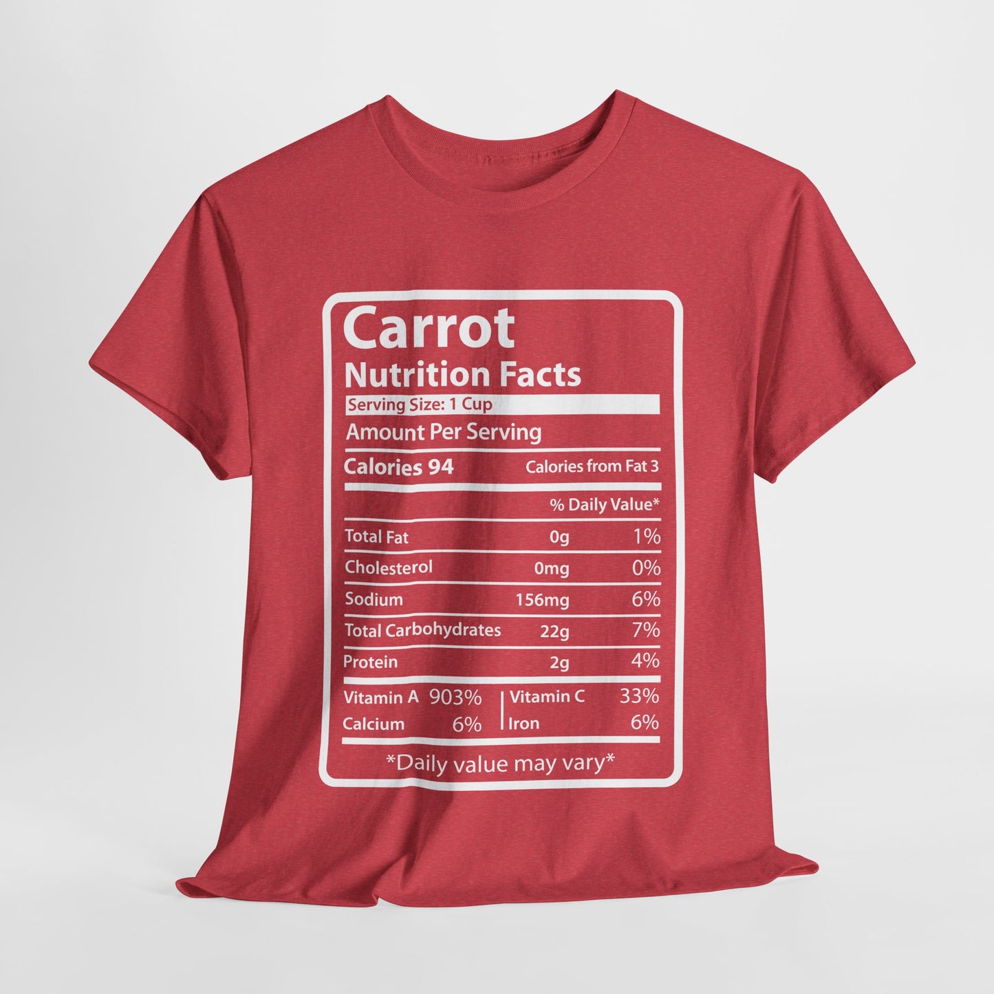 Carrot Nutrition Facts Tee for Thanksgiving Christmas