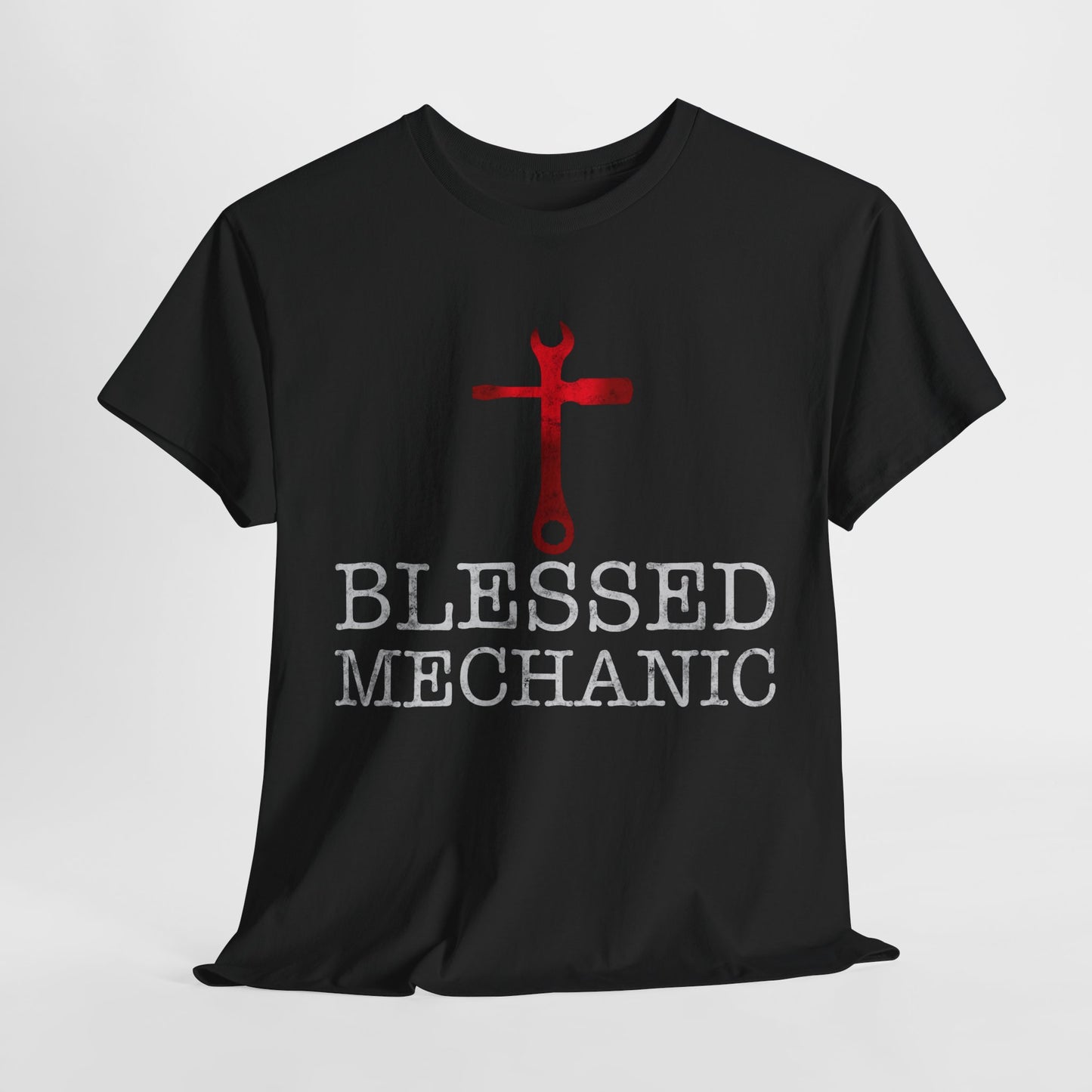 Blessed Mechanic Gift For Christian Mechanic Unisex Heavy Cotton Tee