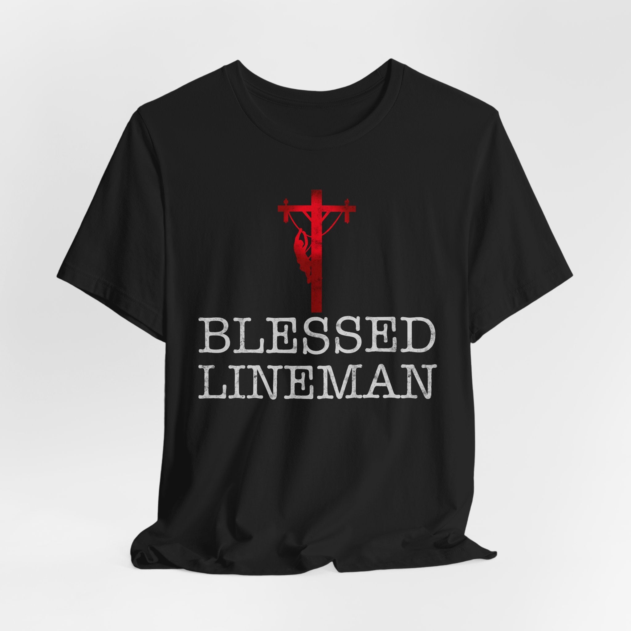 Blessed Lineman gift for Christian Lineman Unisex Jersey Short Sleeve Tee