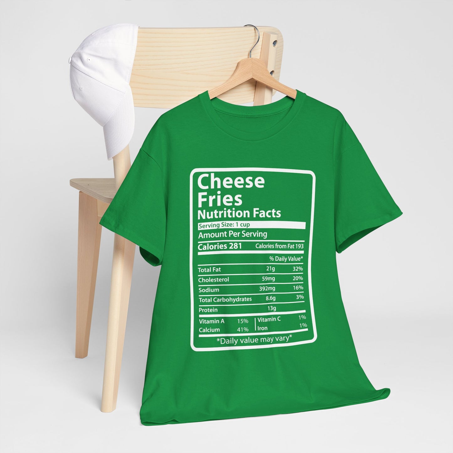 Graphic Tee Cheese Fries Funny Nutrition Facts