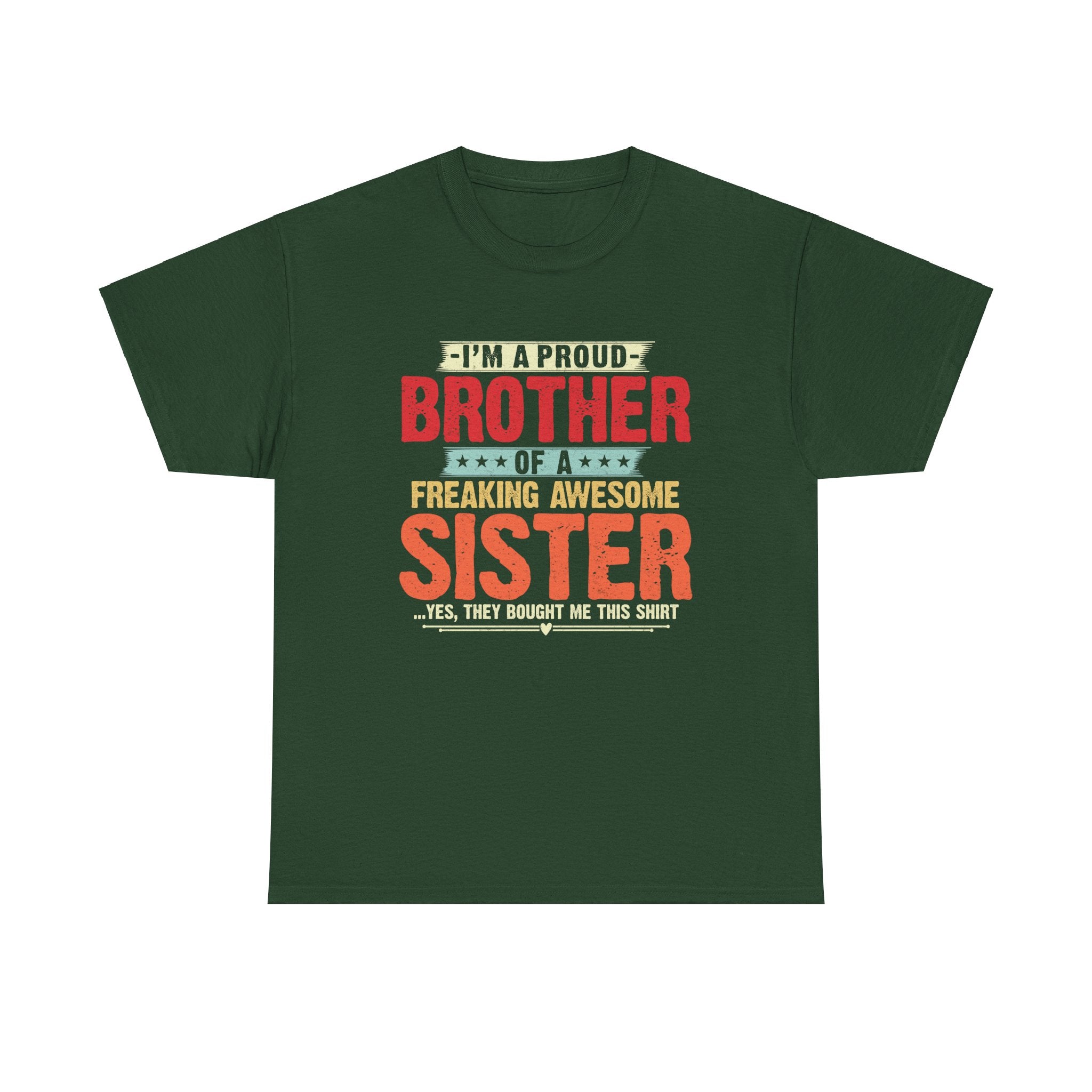 Retro I'm A Proud Brother of A Freaking Awesome Sister Gifts T-Shirt