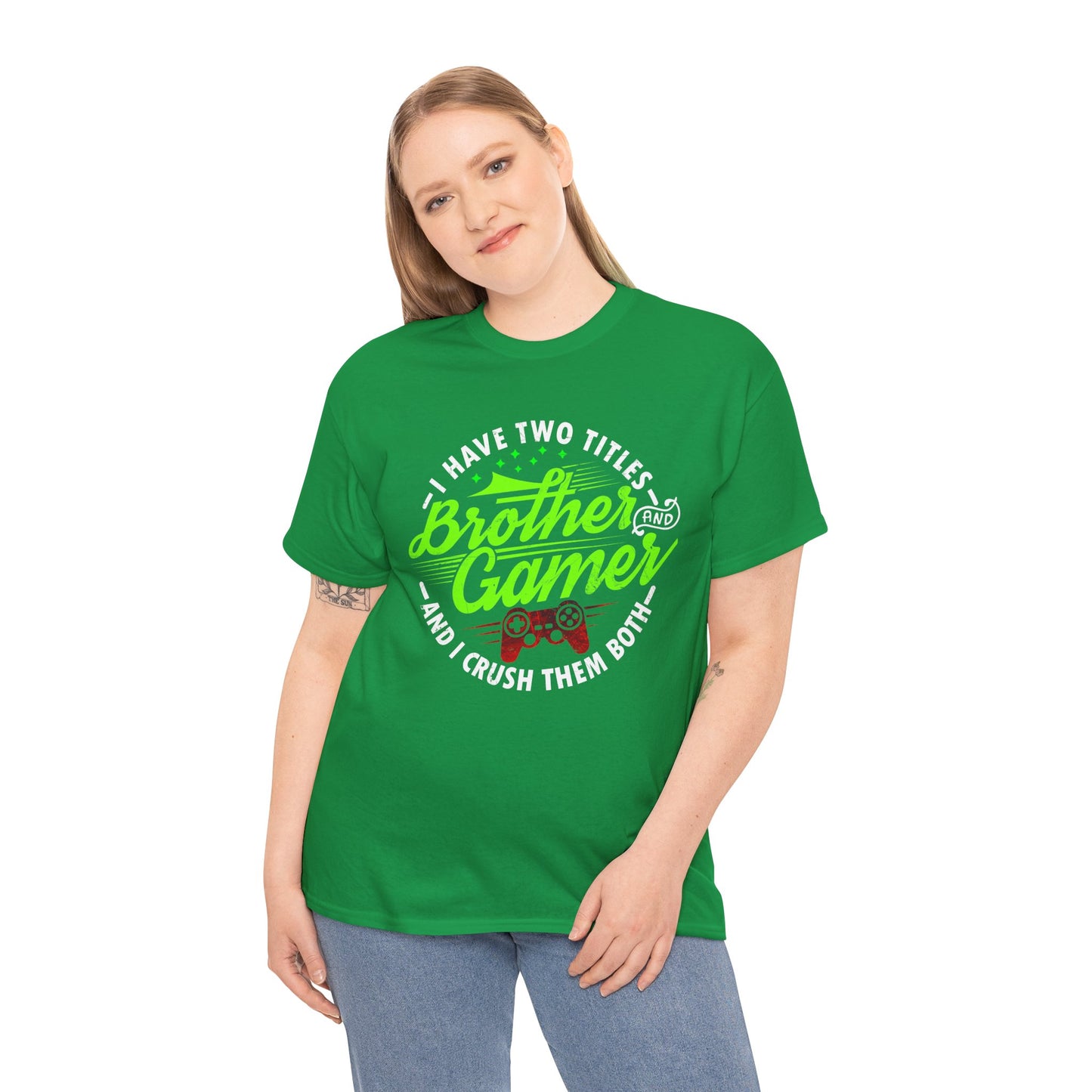 Men's Gamer T-Shirt - I Have Two Titles Brother and Gamer for Boys Brother Gift