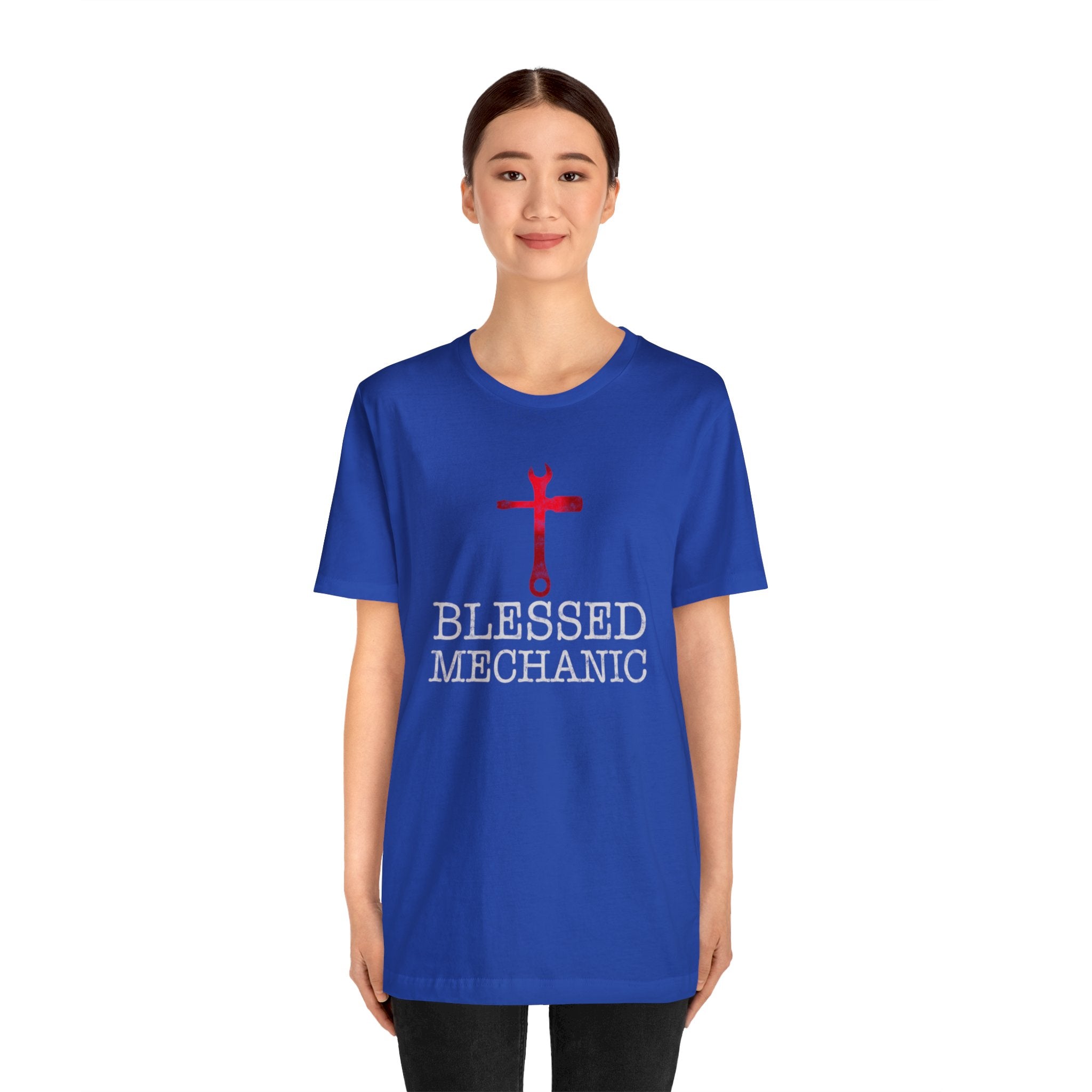 Blessed Mechanic Gift For Christian Mechanic Unisex Jersey Short Sleeve Tee