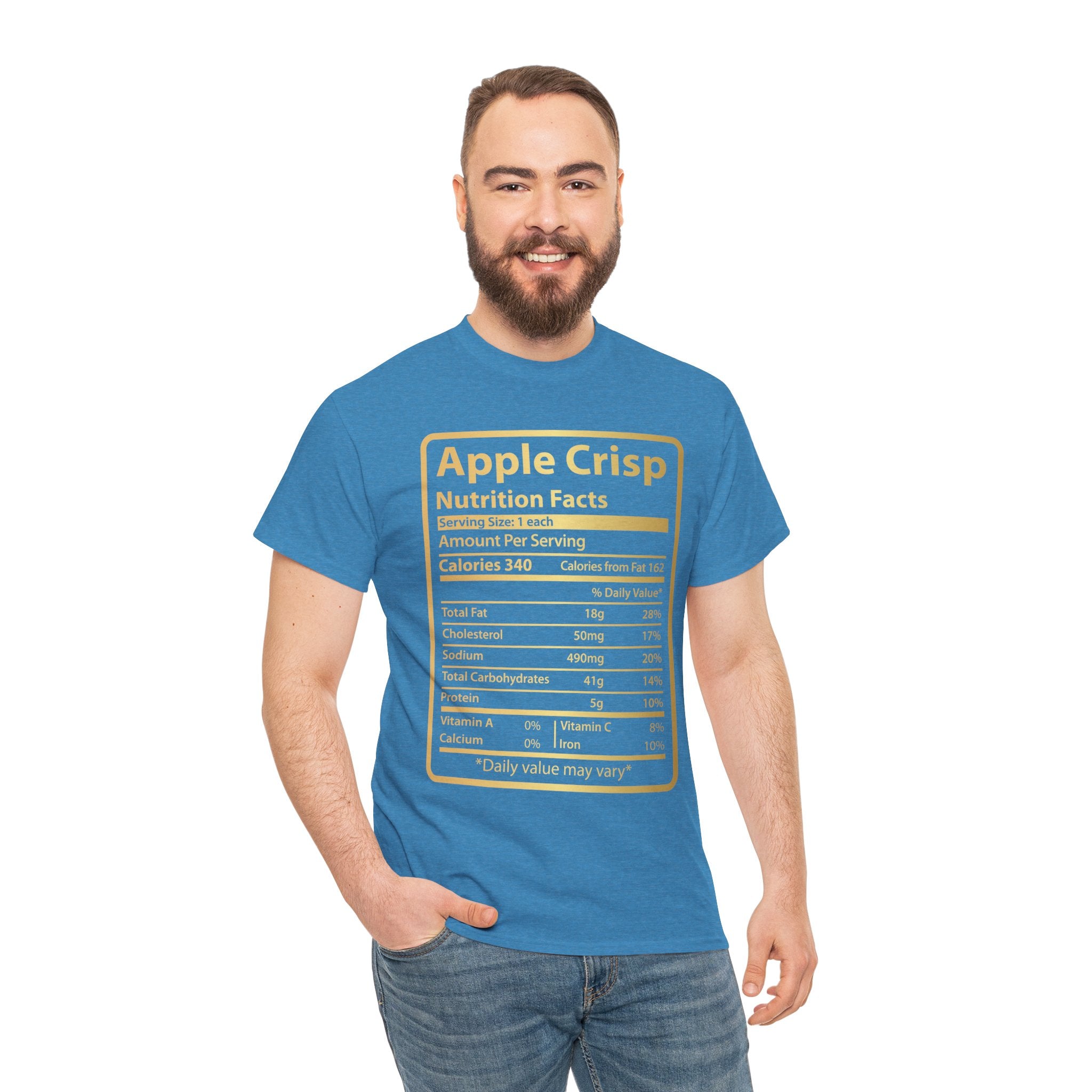 Funny Apple Crisp Men's Tee - Thanksgiving Christmas Nutrition Facts Express Delivery available