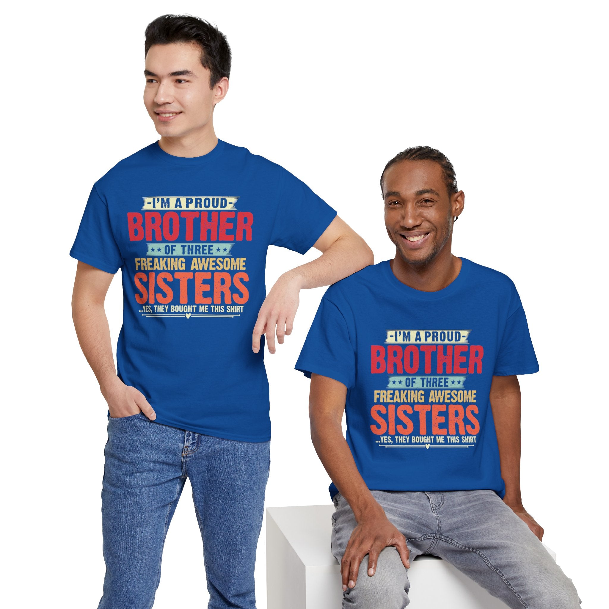 Retro I'm A Proud Brother of Three Freaking Awesome Sisters Gifts T-Shirt