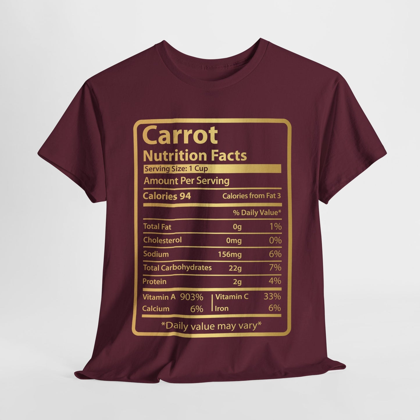 Funny Carrot Nutrition Facts Tee for Thanksgiving Christmas