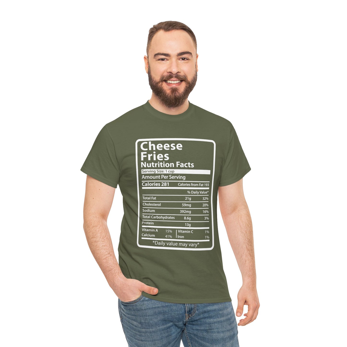 Graphic Tee Cheese Fries Funny Nutrition Facts