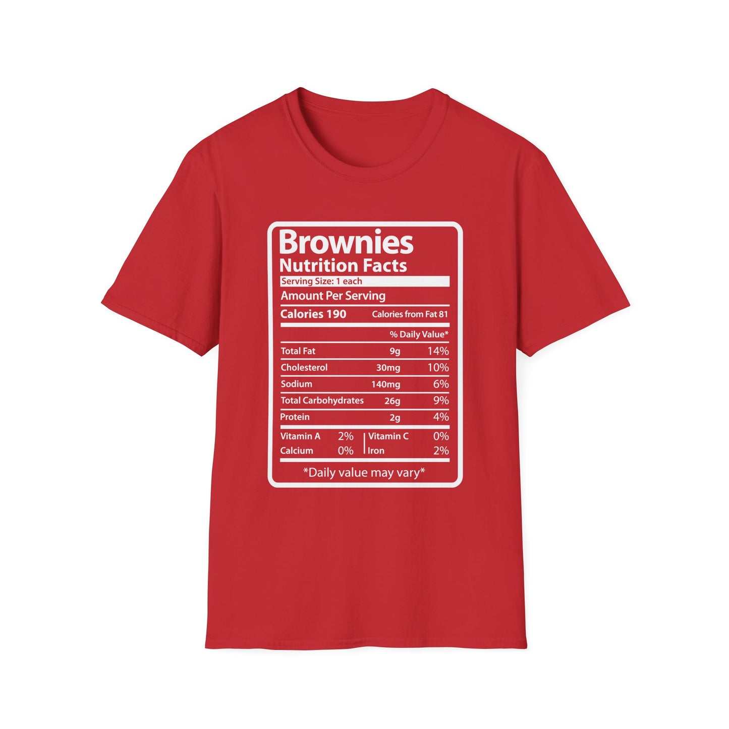 Funny Brownies Nutrition Facts Thanksgiving Christmas Men's Tee