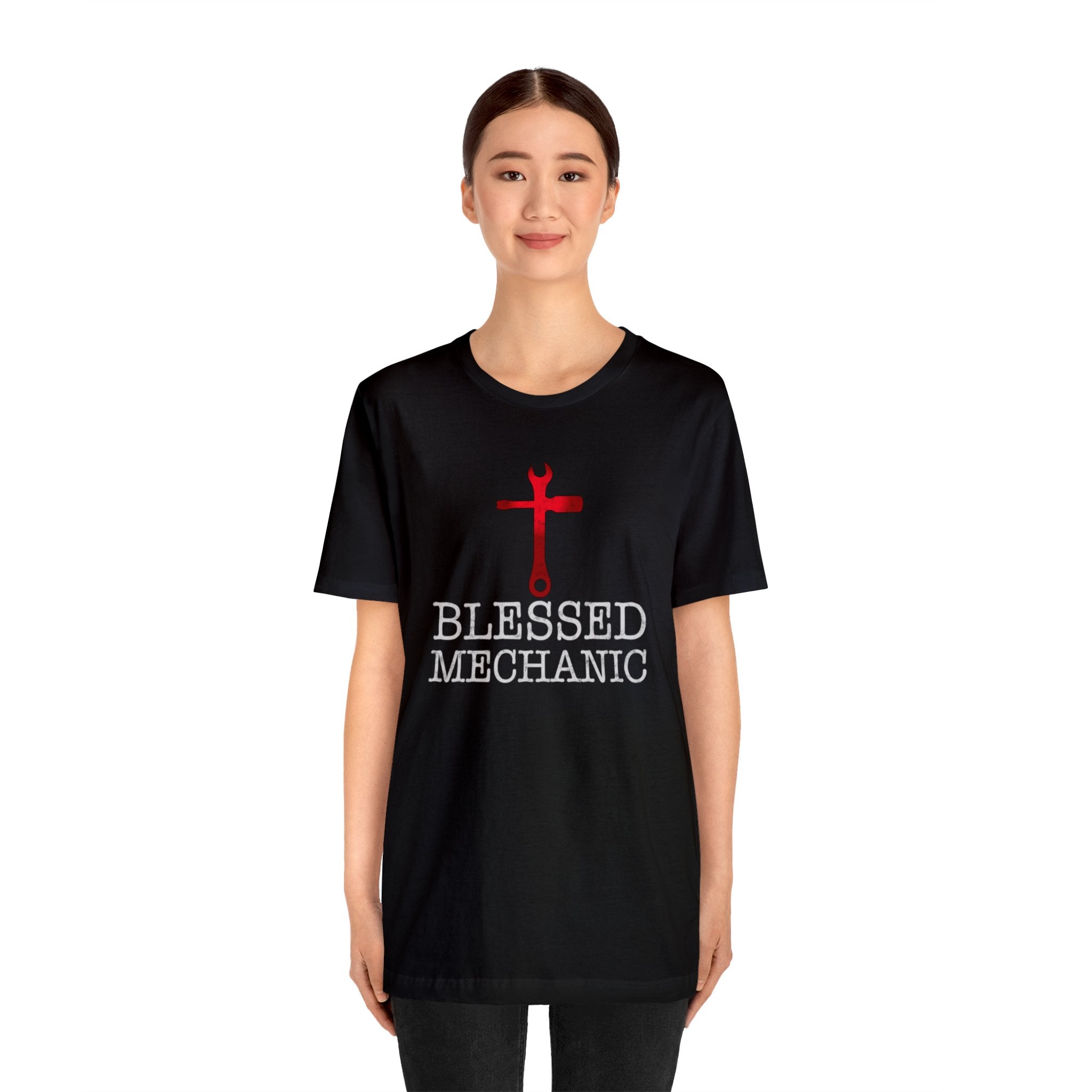 Blessed Mechanic Gift For Christian Mechanic Unisex Jersey Short Sleeve Tee