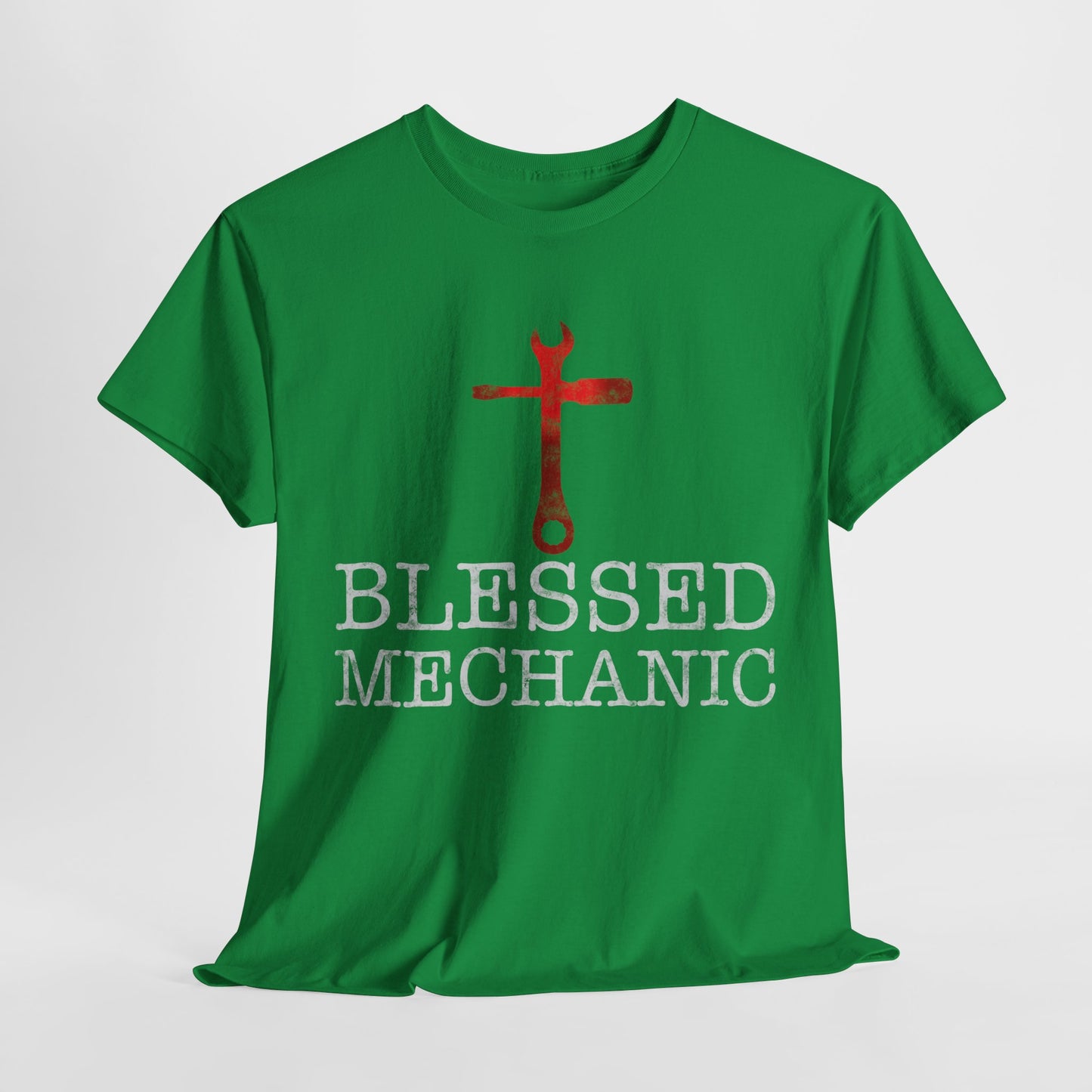 Blessed Mechanic Gift For Christian Mechanic Unisex Heavy Cotton Tee